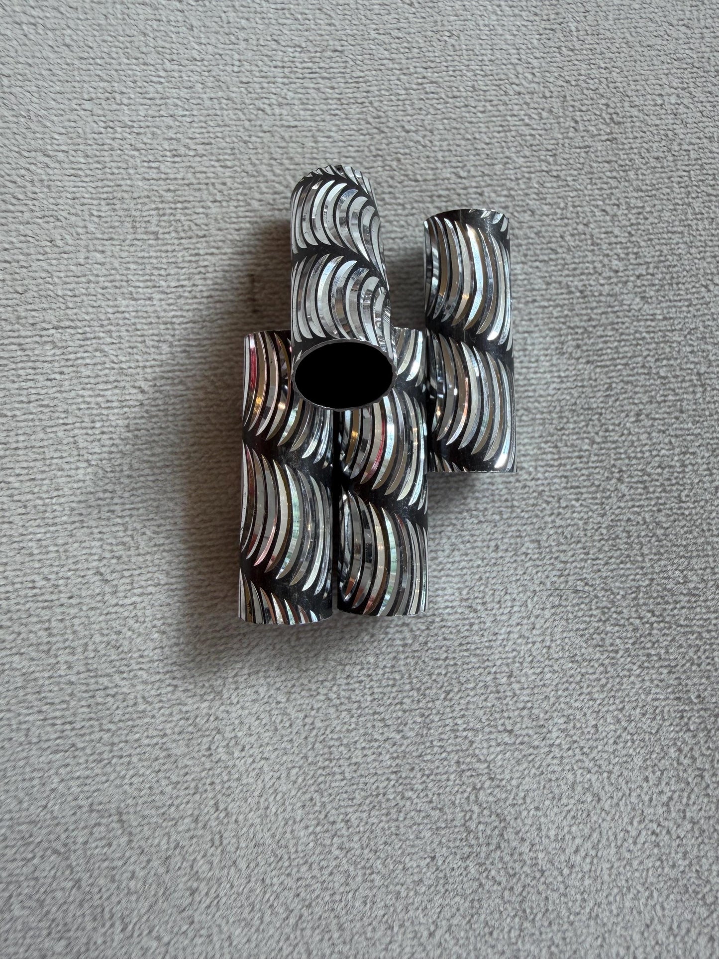 4x Beads, Shiny 3cm Bead, 8mm Hole, Tube Bead, Crafts, Clothing, Diamond Cut