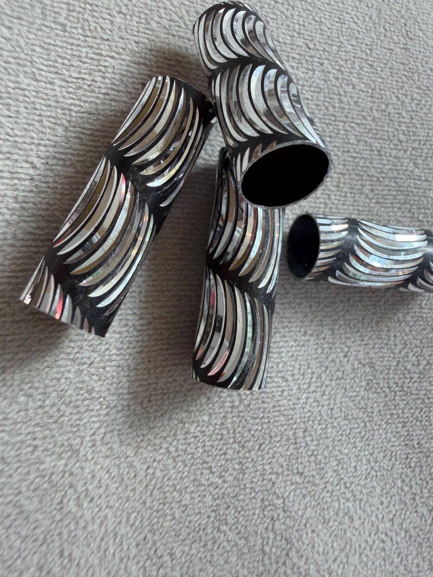 4x Beads, Shiny 3cm Bead, 8mm Hole, Tube Bead, Crafts, Clothing, Diamond Cut