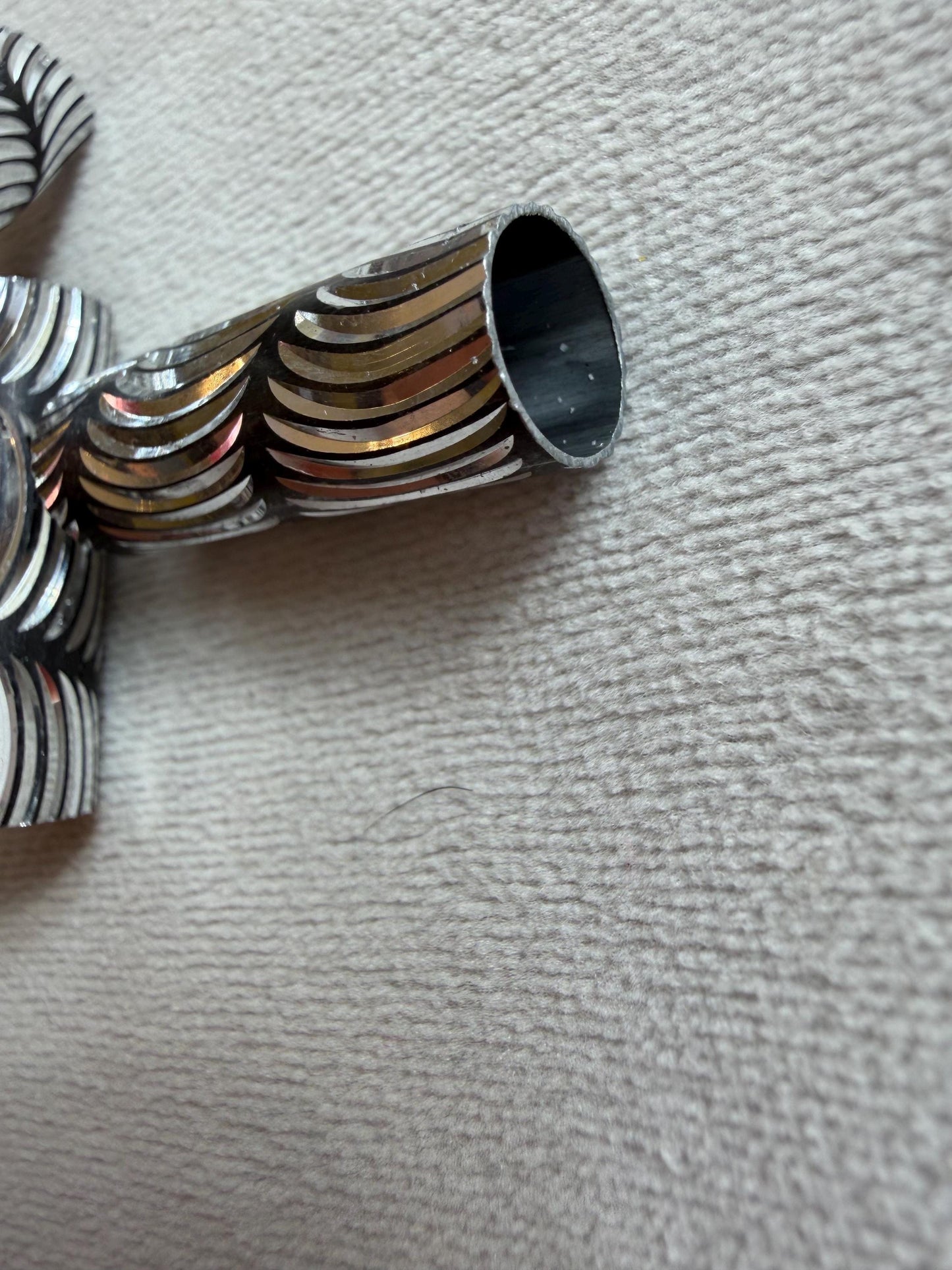 4x Beads, Shiny 3cm Bead, 8mm Hole, Tube Bead, Crafts, Clothing, Diamond Cut