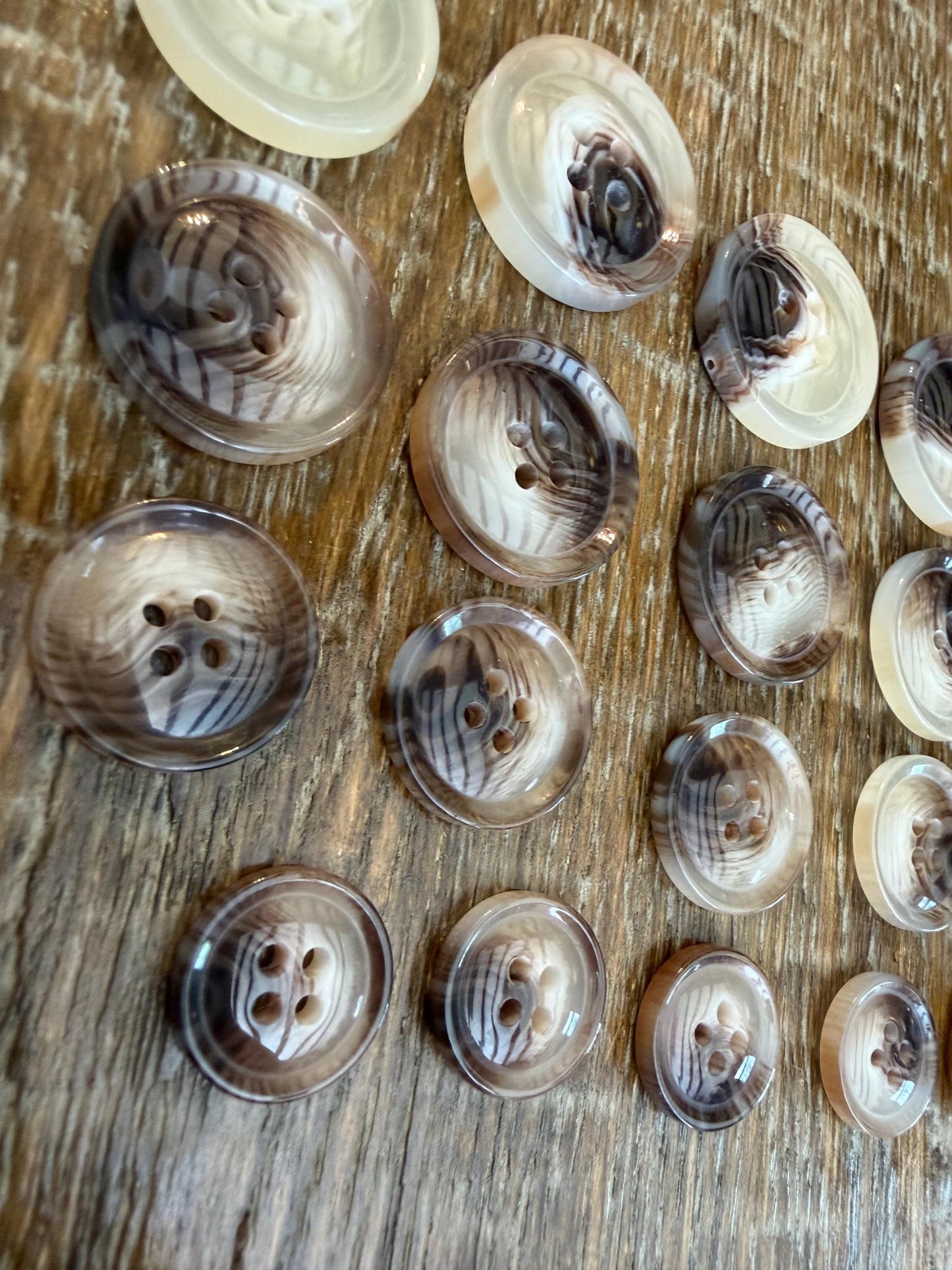 6 pcs Buttons, Mock Horn Design Shiny Buttons, 4 Sizes