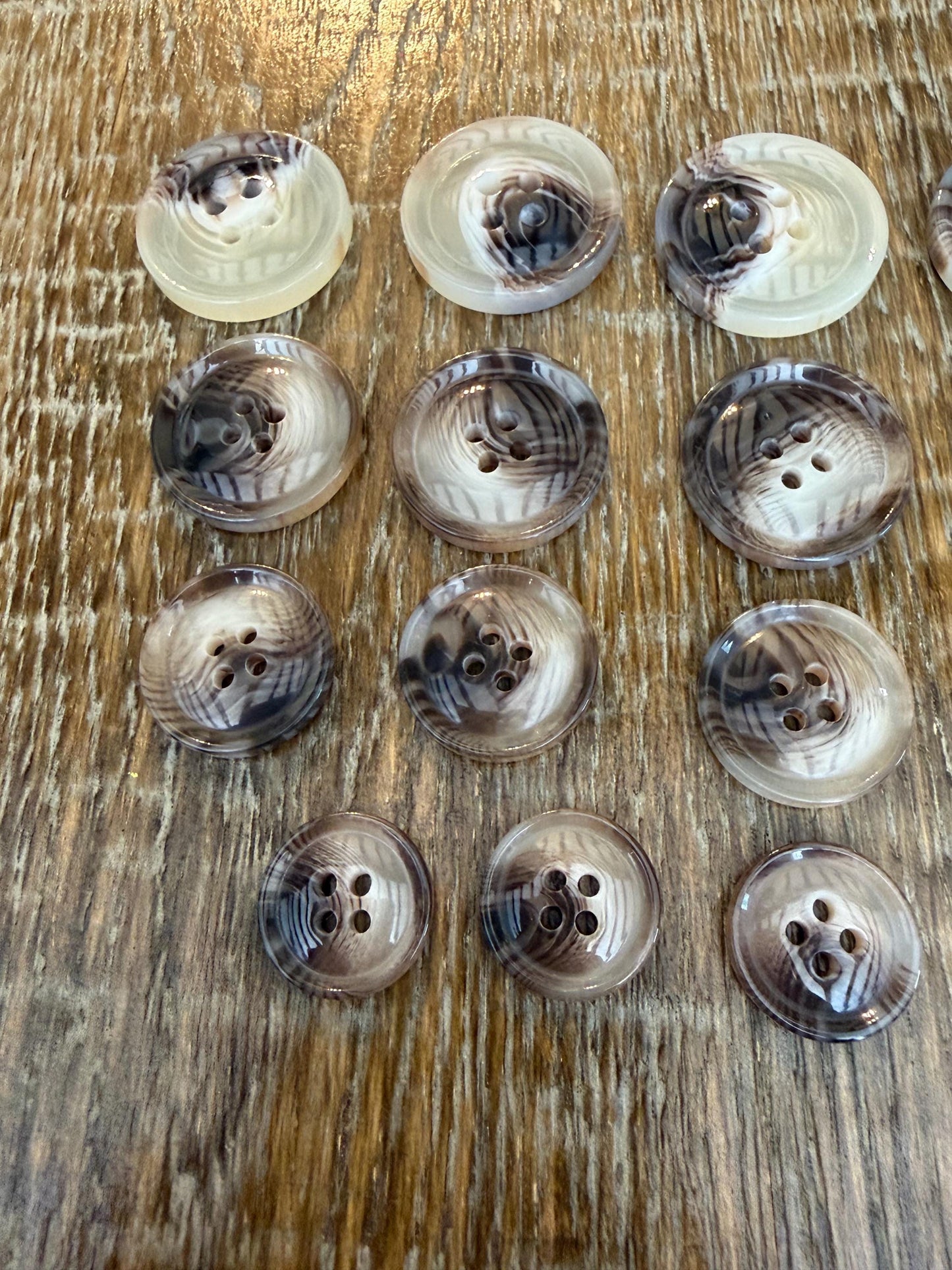 6 pcs Buttons, Mock Horn Design Shiny Buttons, 4 Sizes