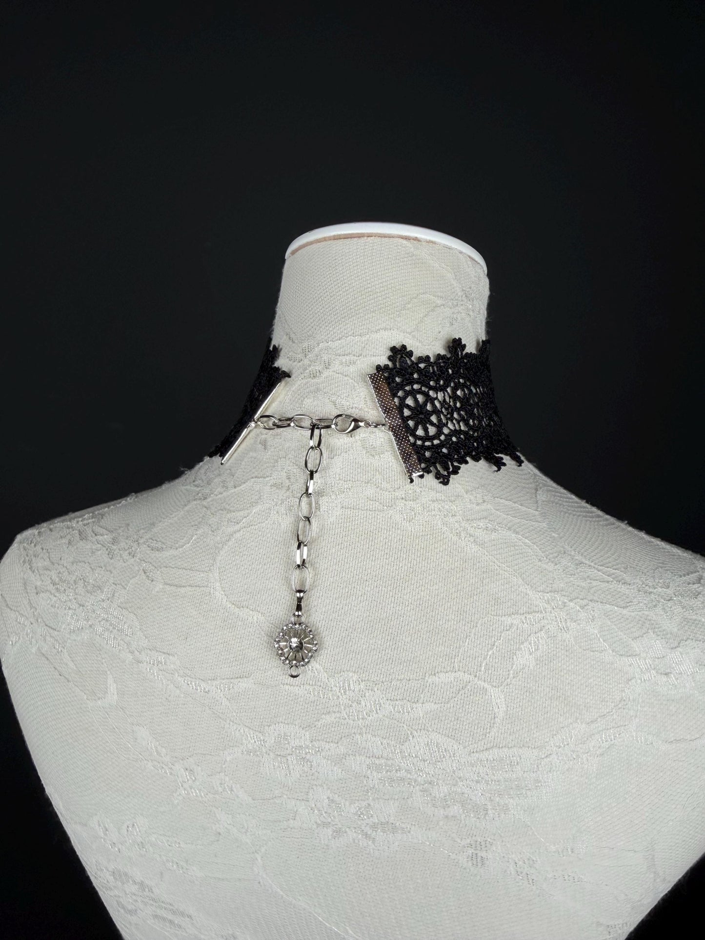 Lace Choker. Black Lace Choker, Elegant Lace Design, 2” Wide