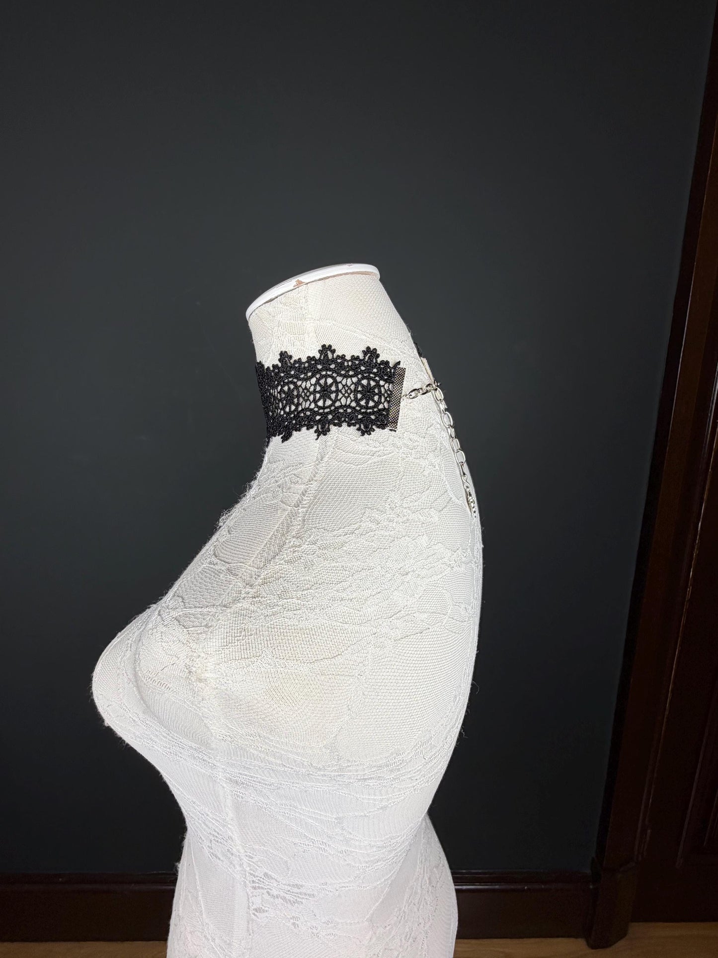 Lace Choker. Black Lace Choker, Elegant Lace Design, 2” Wide