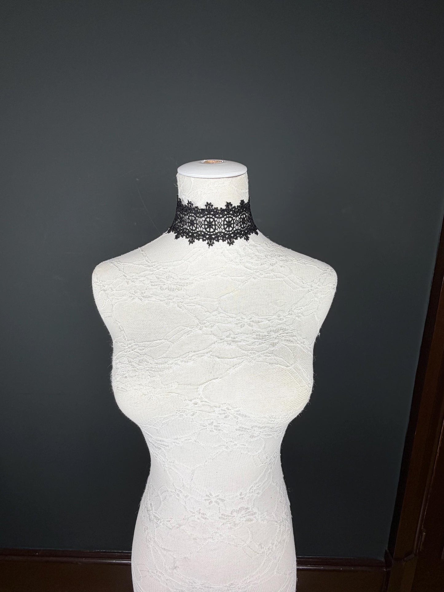 Lace Choker. Black Lace Choker, Elegant Lace Design, 2” Wide