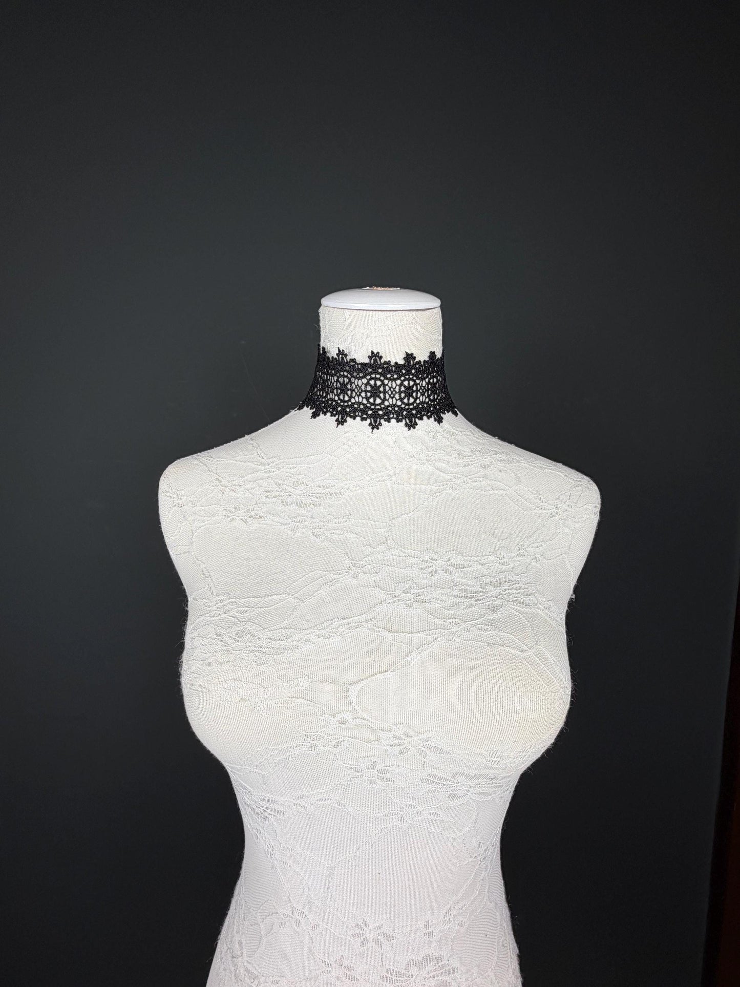 Lace Choker. Black Lace Choker, Elegant Lace Design, 2” Wide