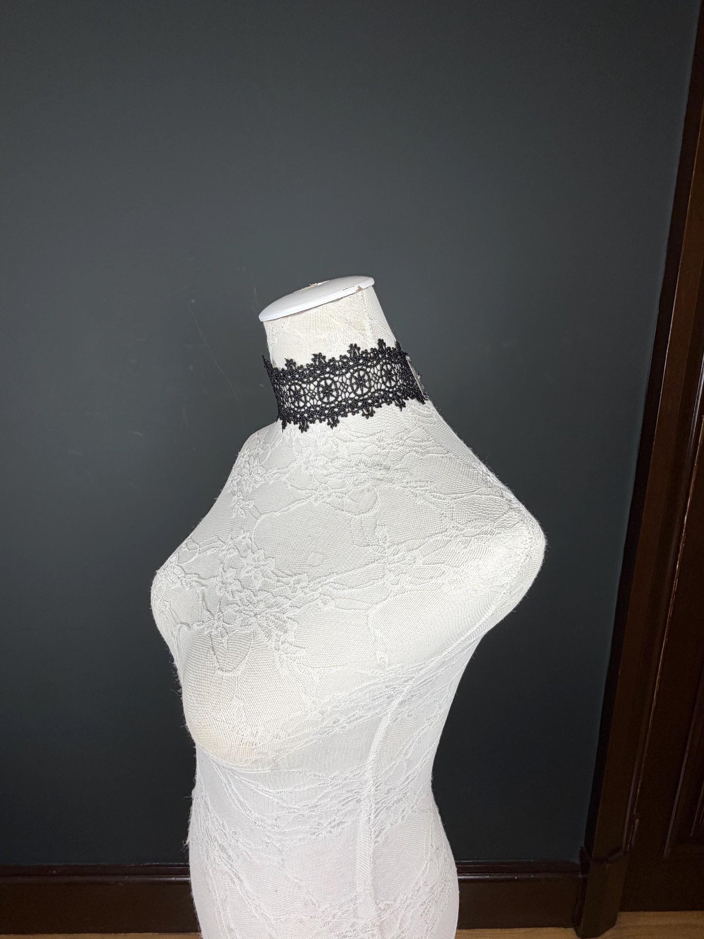 Lace Choker. Black Lace Choker, Elegant Lace Design, 2” Wide