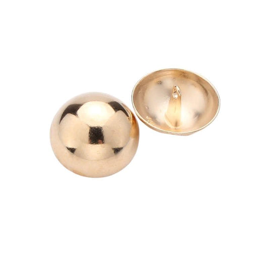 6pcs Metal Dome Buttons, Silver, Gold, 4 sizes