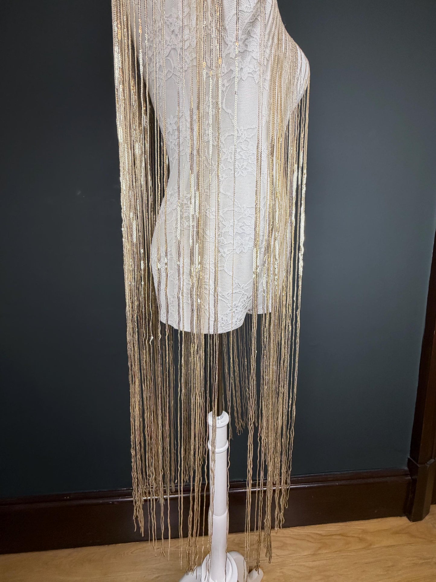 40” Drop Sequins Fringe, Sequins Fringe, Tops, Dresses, Capes, Festival, Furnishings