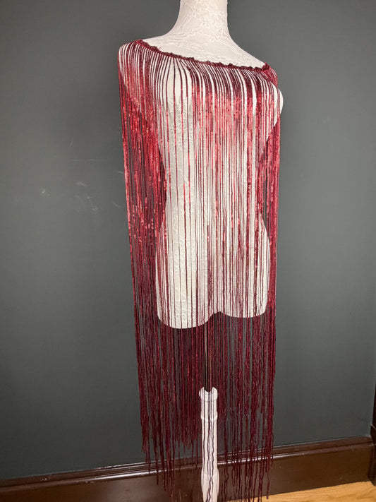 40” Drop Sequins Fringe, Sequins Fringe, Tops, Dresses, Capes, Festival, Furnishings