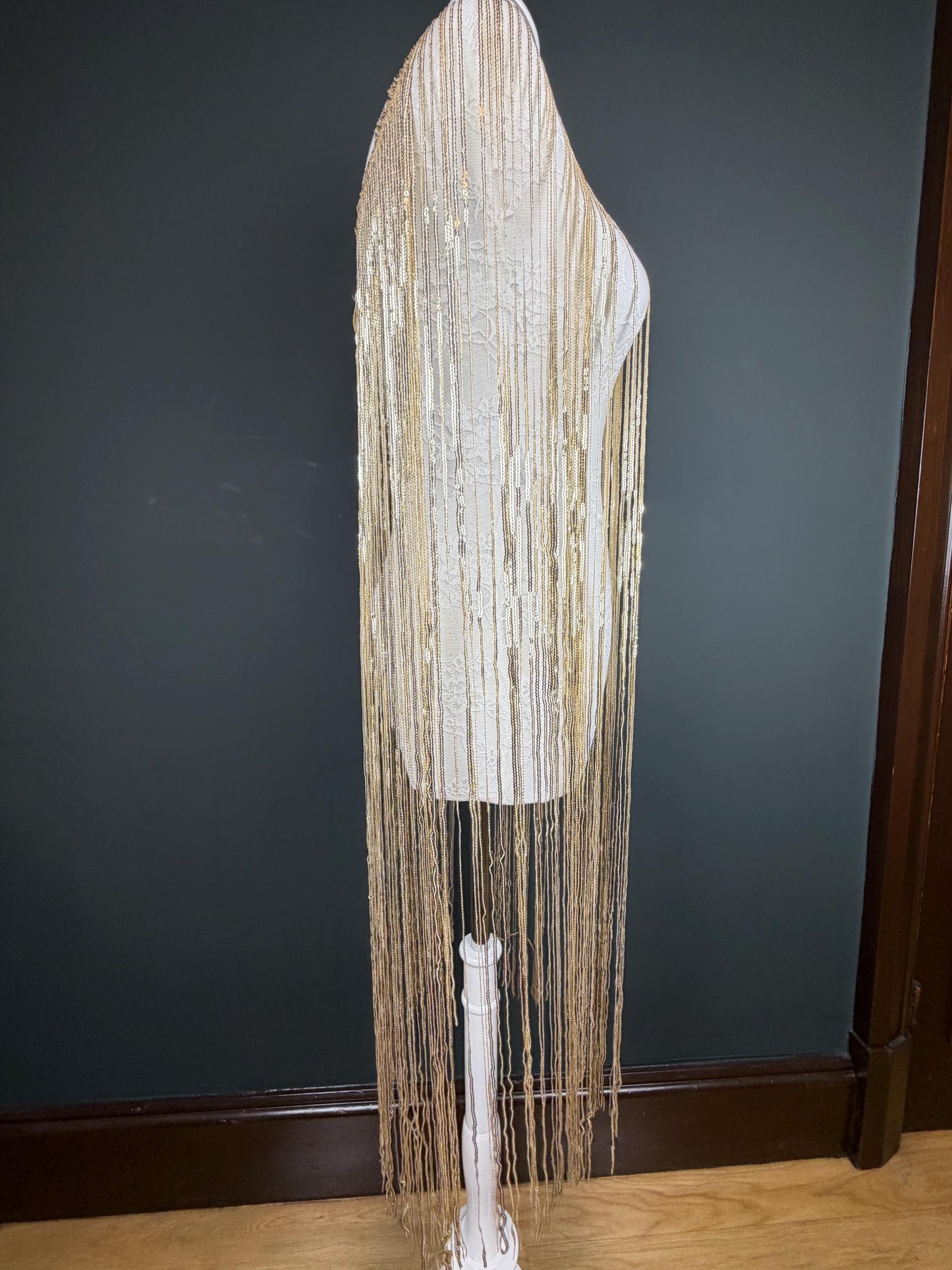 40” Drop Sequins Fringe, Sequins Fringe, Tops, Dresses, Capes, Festival, Furnishings