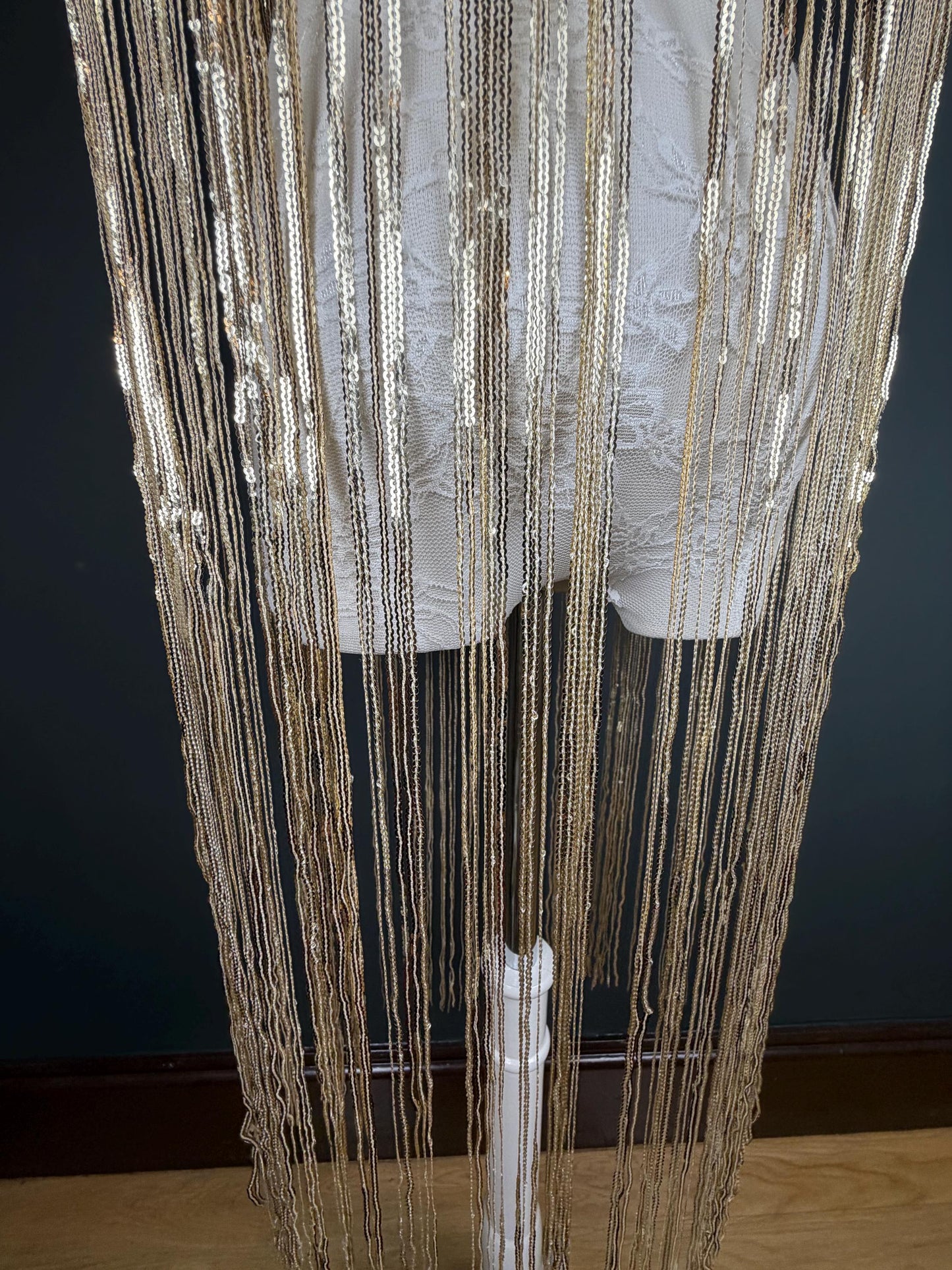 40” Drop Sequins Fringe, Sequins Fringe, Tops, Dresses, Capes, Festival, Furnishings