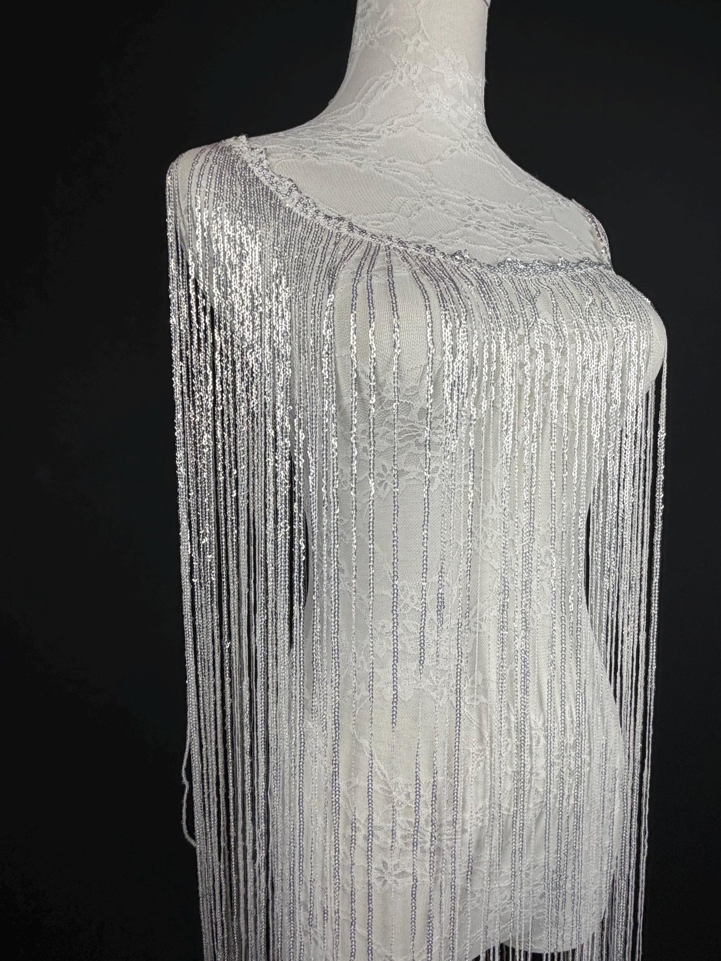 40” Drop Sequins Fringe, Sequins Fringe, Tops, Dresses, Capes, Festival, Furnishings