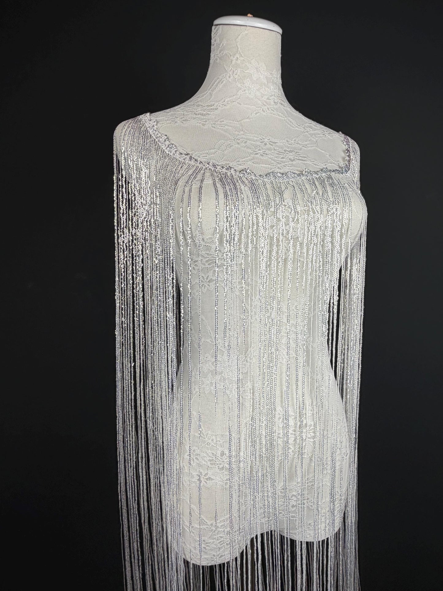 40” Drop Sequins Fringe, Sequins Fringe, Tops, Dresses, Capes, Festival, Furnishings