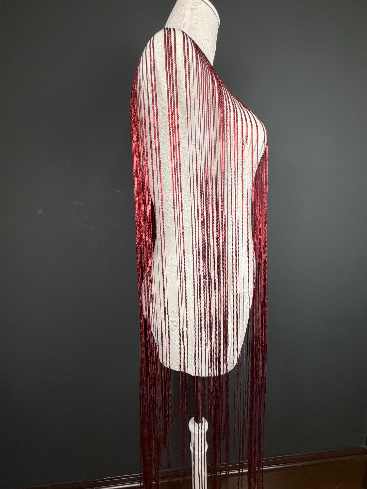40” Drop Sequins Fringe, Sequins Fringe, Tops, Dresses, Capes, Festival, Furnishings