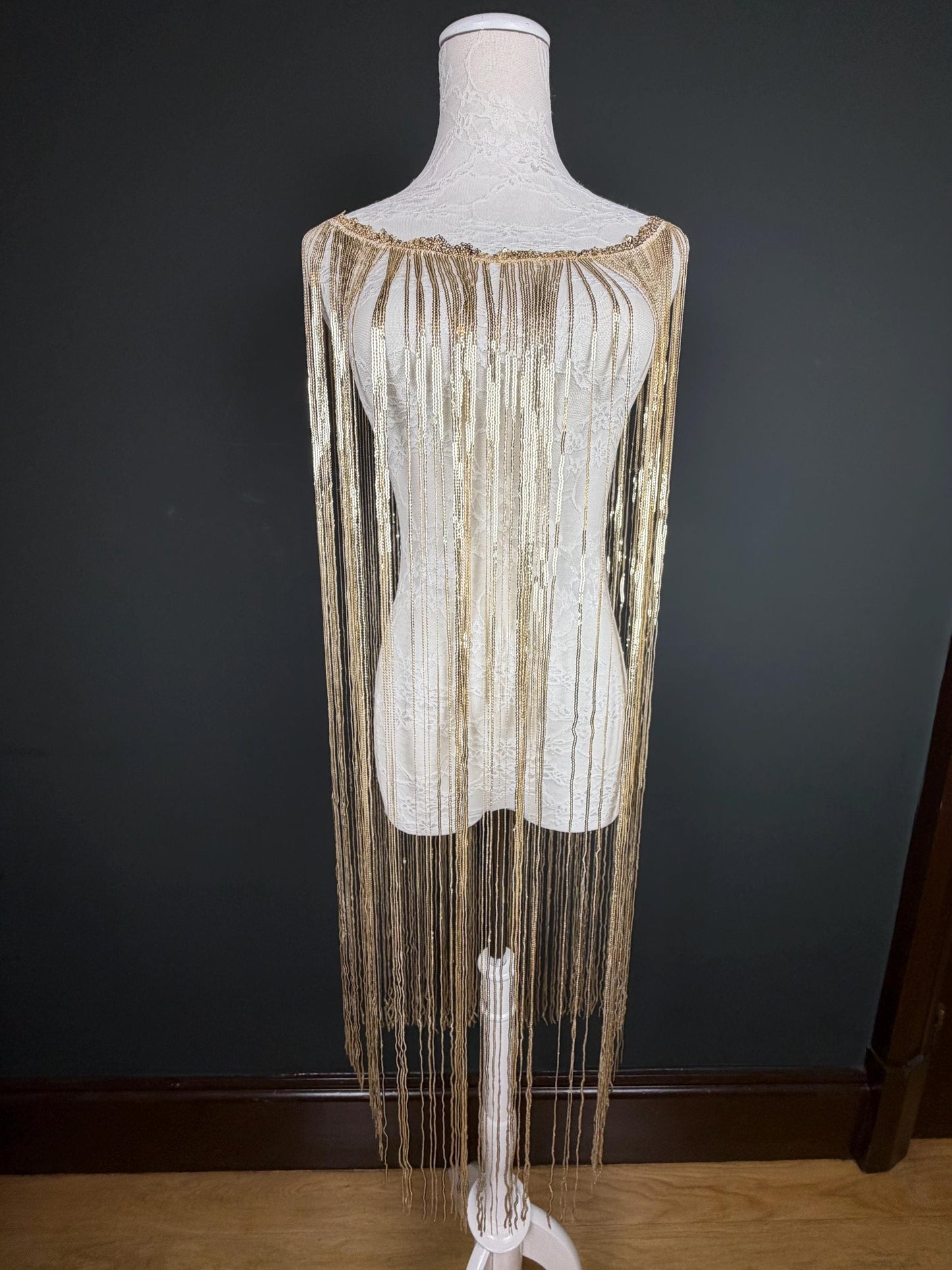 40” Drop Sequins Fringe, Sequins Fringe, Tops, Dresses, Capes, Festival, Furnishings