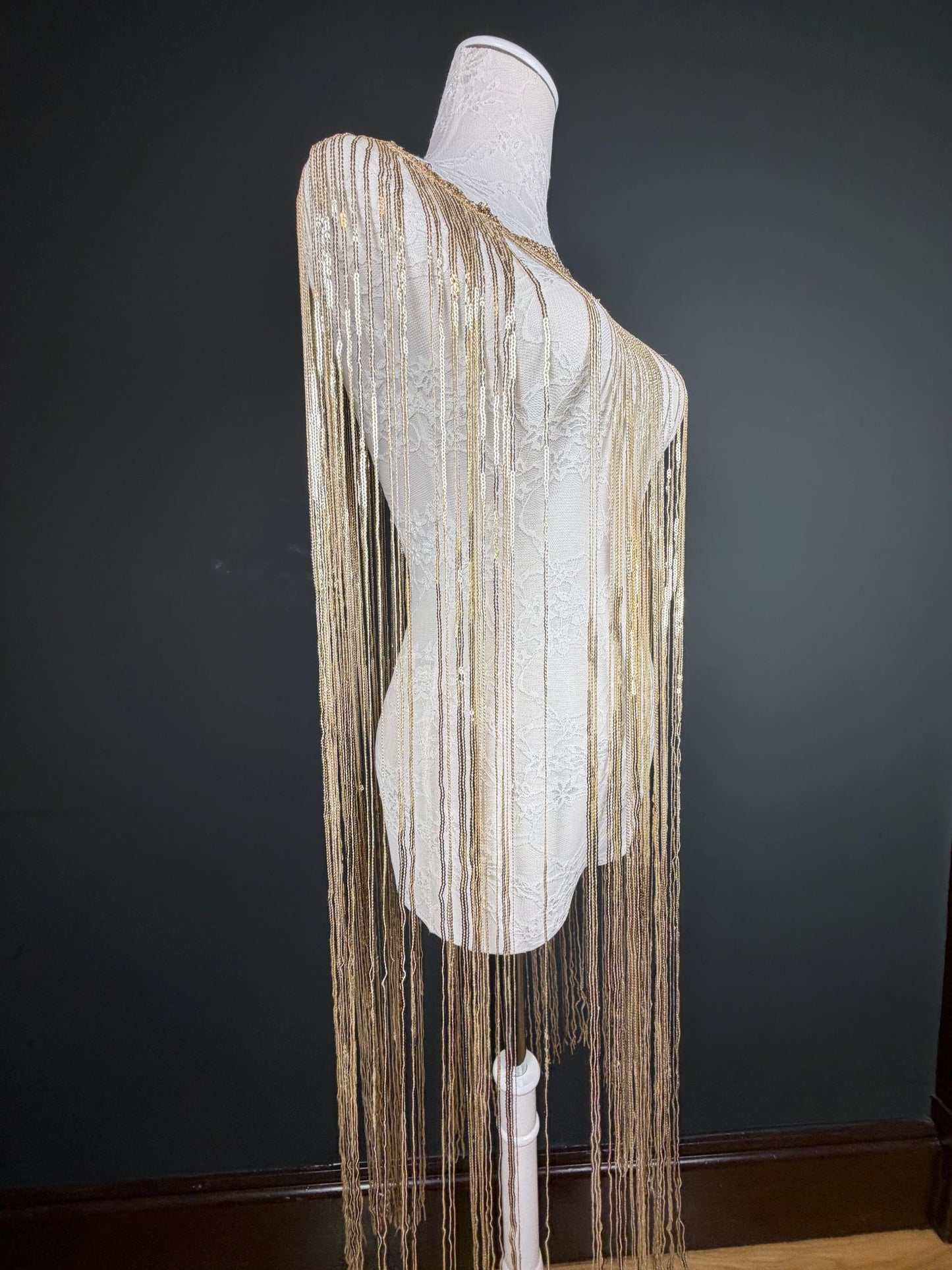 40” Drop Sequins Fringe, Sequins Fringe, Tops, Dresses, Capes, Festival, Furnishings