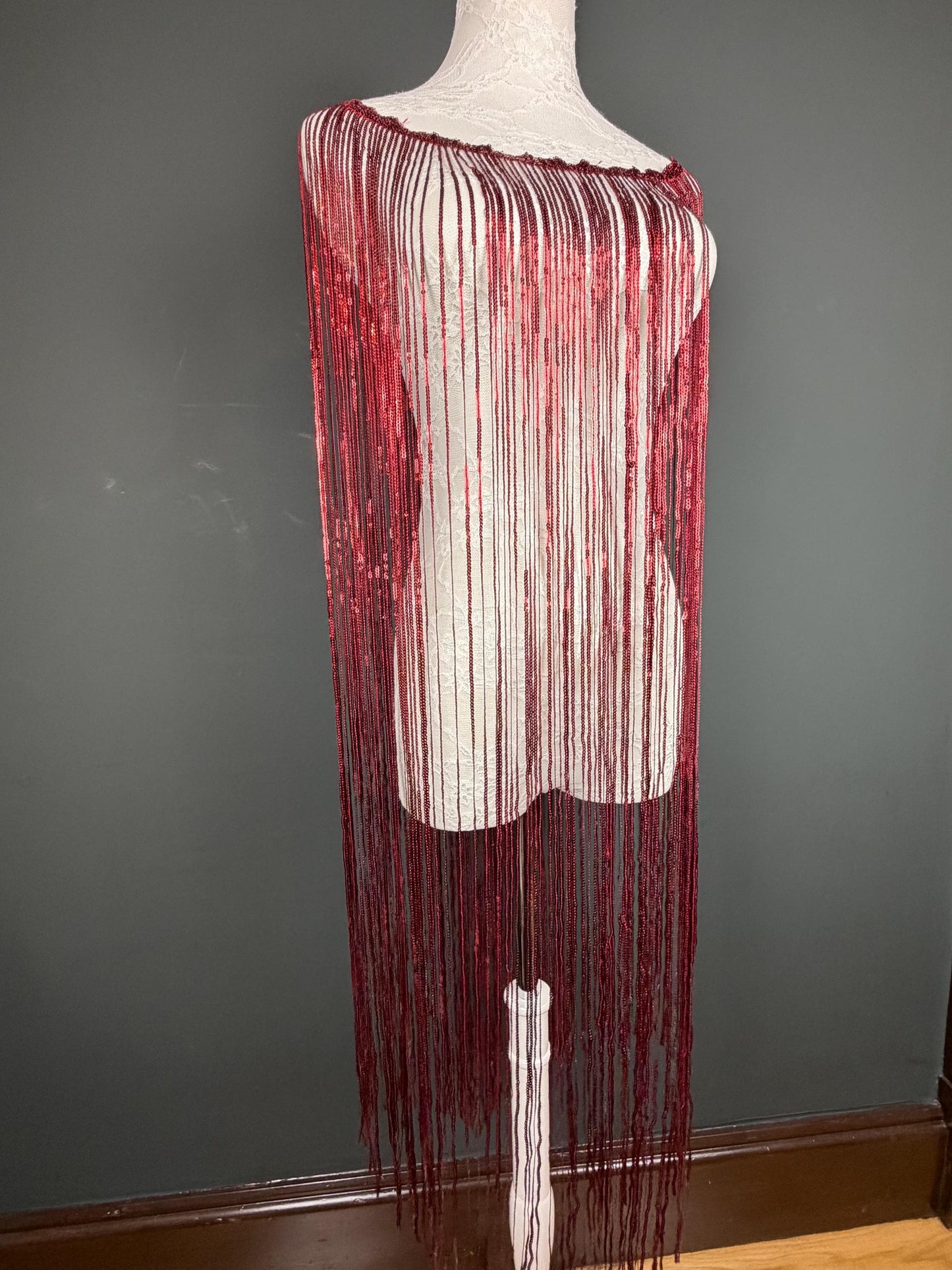 40” Drop Sequins Fringe, Sequins Fringe, Tops, Dresses, Capes, Festival, Furnishings