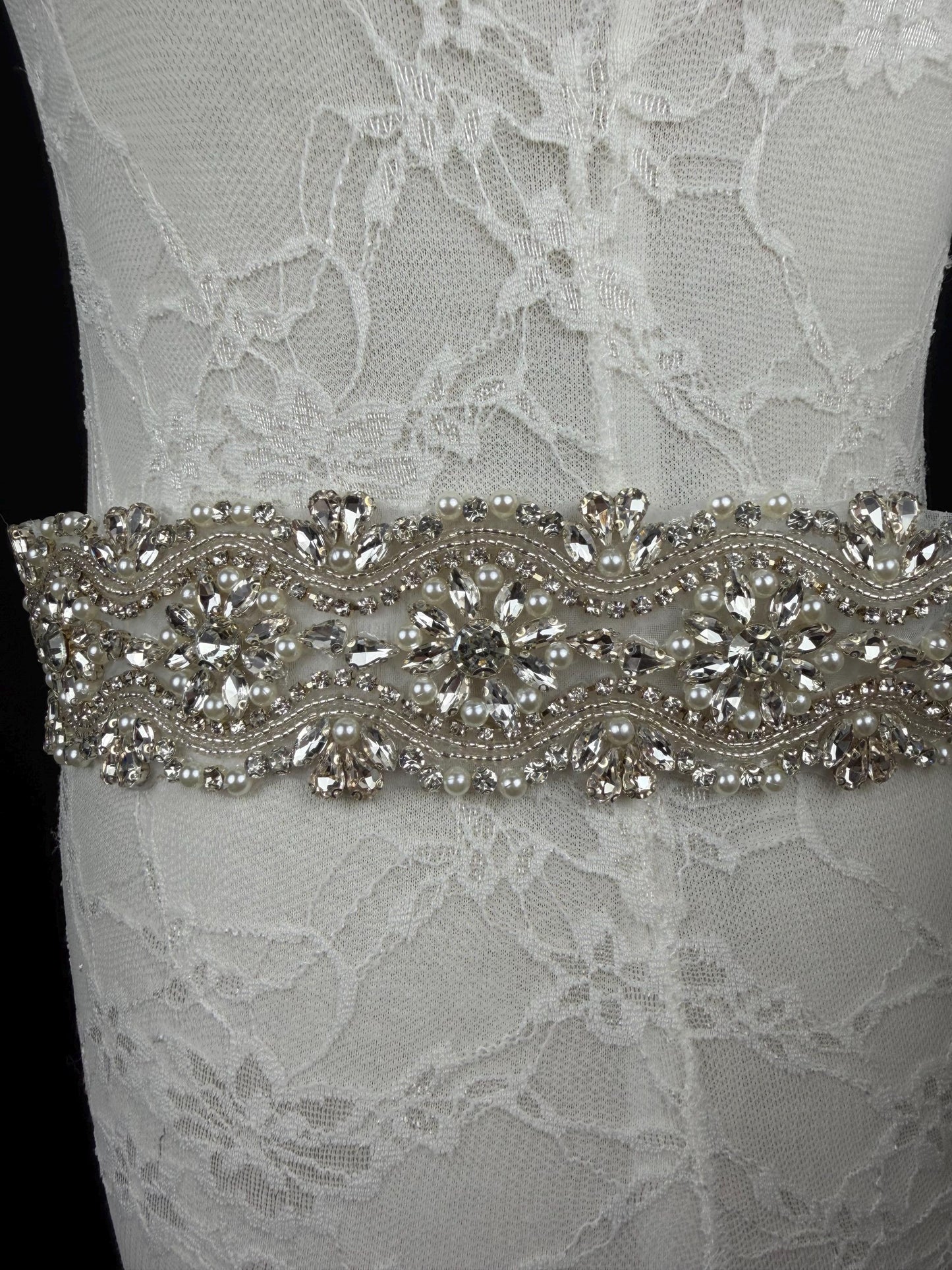Jewel Diamanté Pearl Trimming, Sew on, Iron On, Bridal, Weddings, furnishing, couture