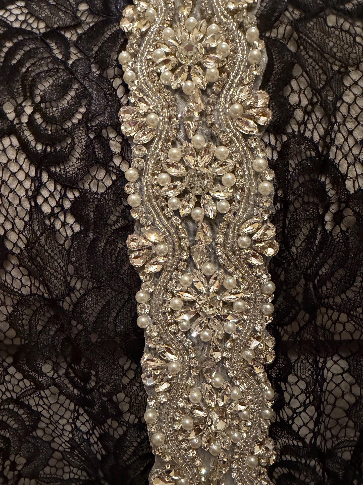 Jewel Diamanté Pearl Trimming, Sew on, Iron On, Bridal, Weddings, furnishing, couture