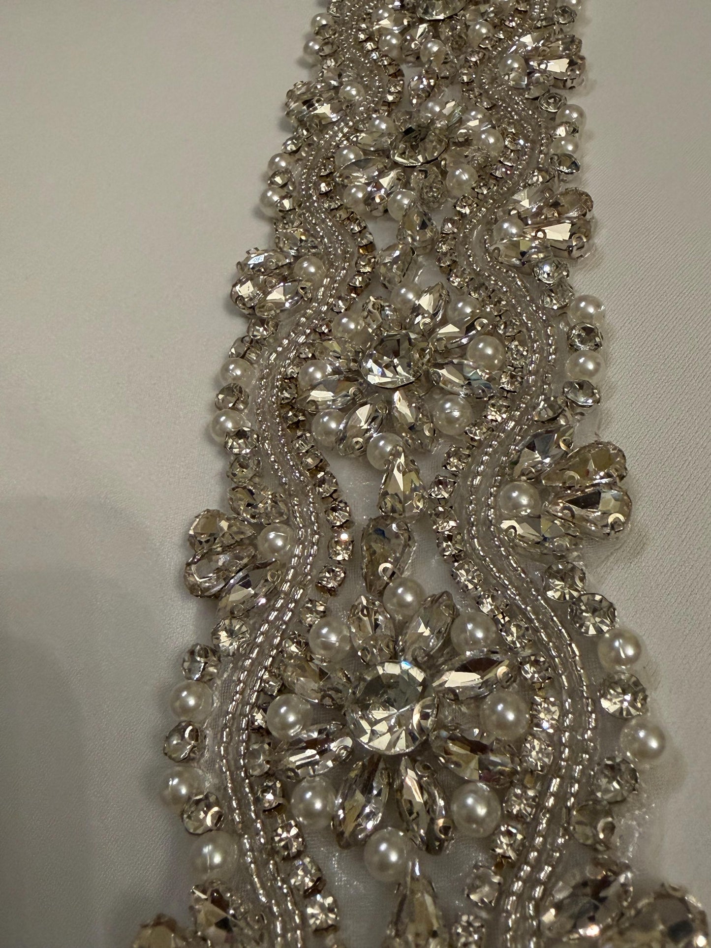 Jewel Diamanté Pearl Trimming, Sew on, Iron On, Bridal, Weddings, furnishing, couture