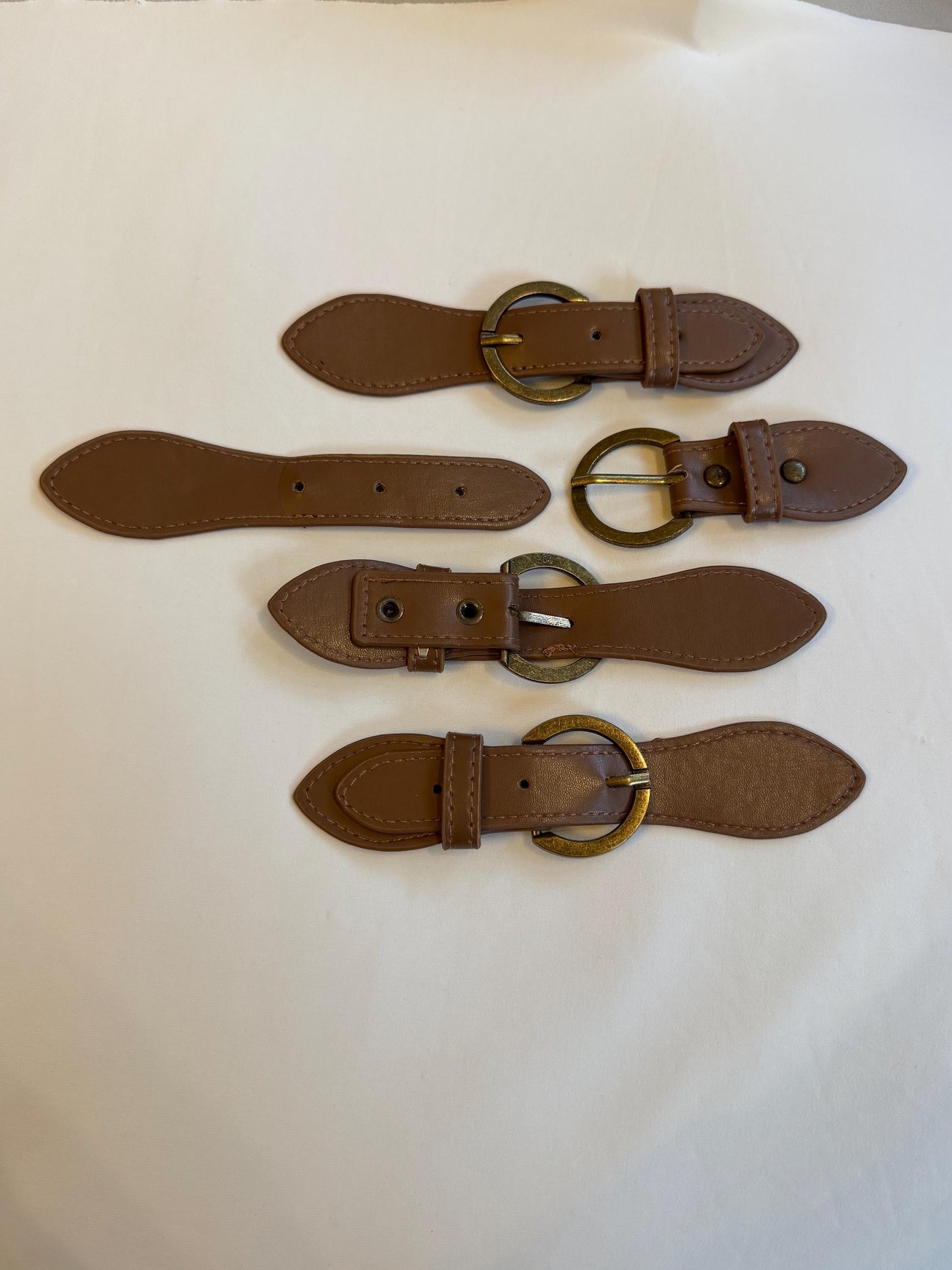 Kilt Strap, Light Brown, Antique Brass, Hanadmade, Small belt