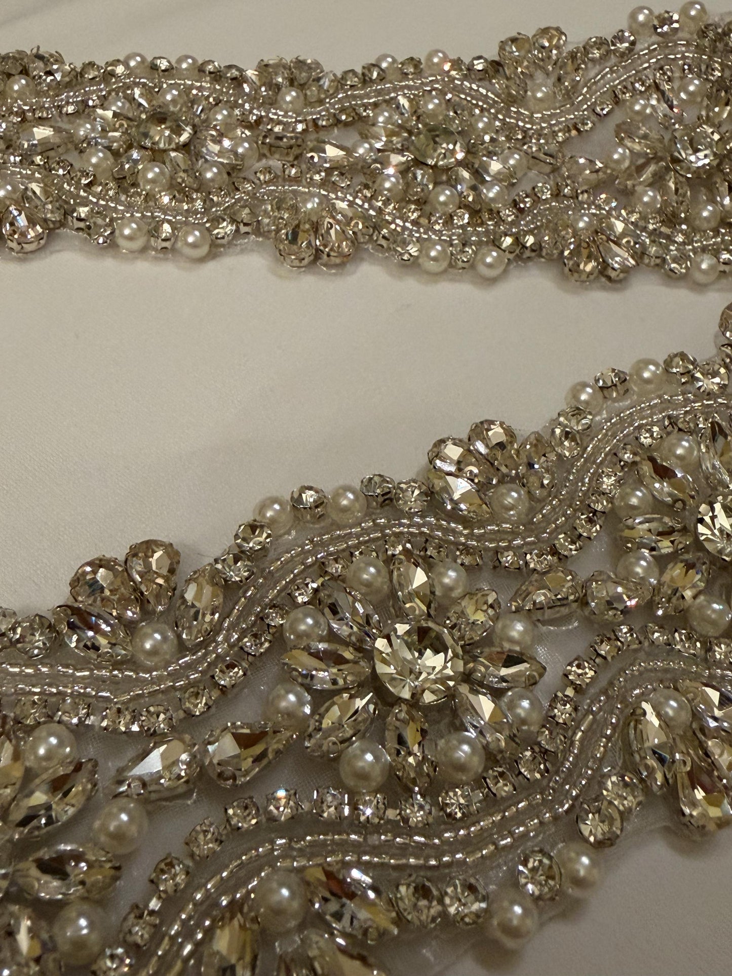 Jewel Diamanté Pearl Trimming, Sew on, Iron On, Bridal, Weddings, furnishing, couture