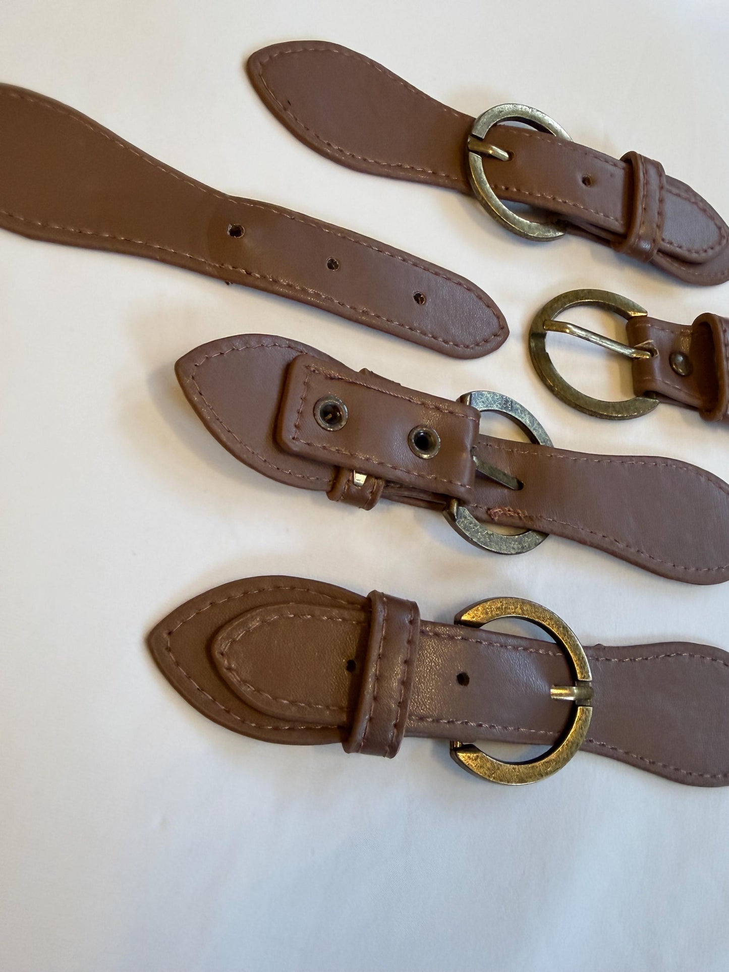 Kilt Strap, Light Brown, Antique Brass, Hanadmade, Small belt