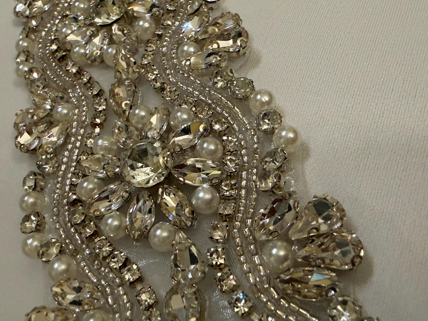 Jewel Diamanté Pearl Trimming, Sew on, Iron On, Bridal, Weddings, furnishing, couture