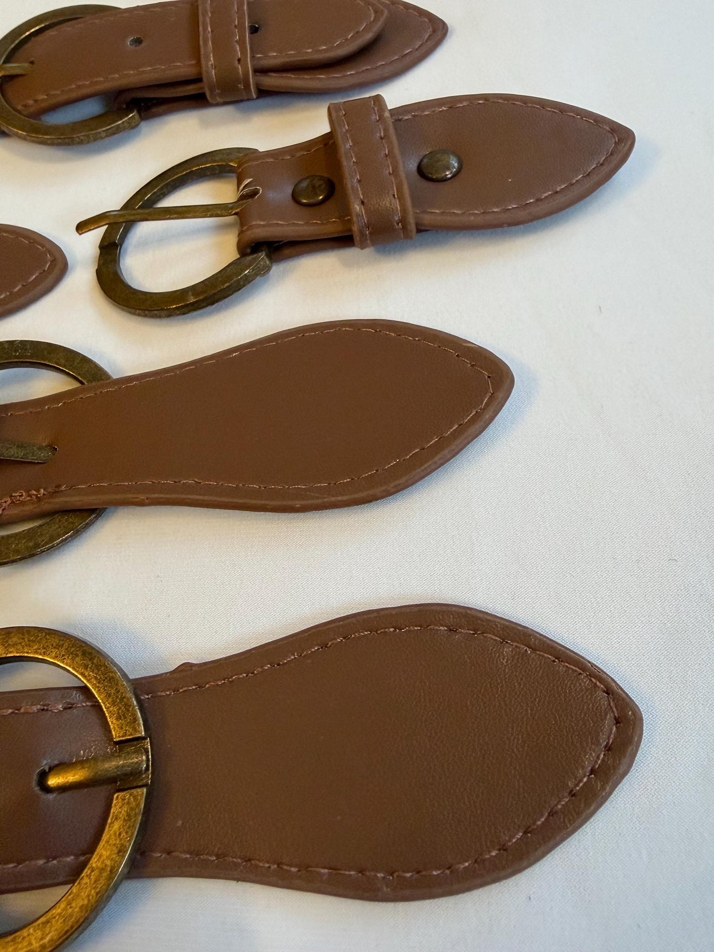 Kilt Strap, Light Brown, Antique Brass, Hanadmade, Small belt