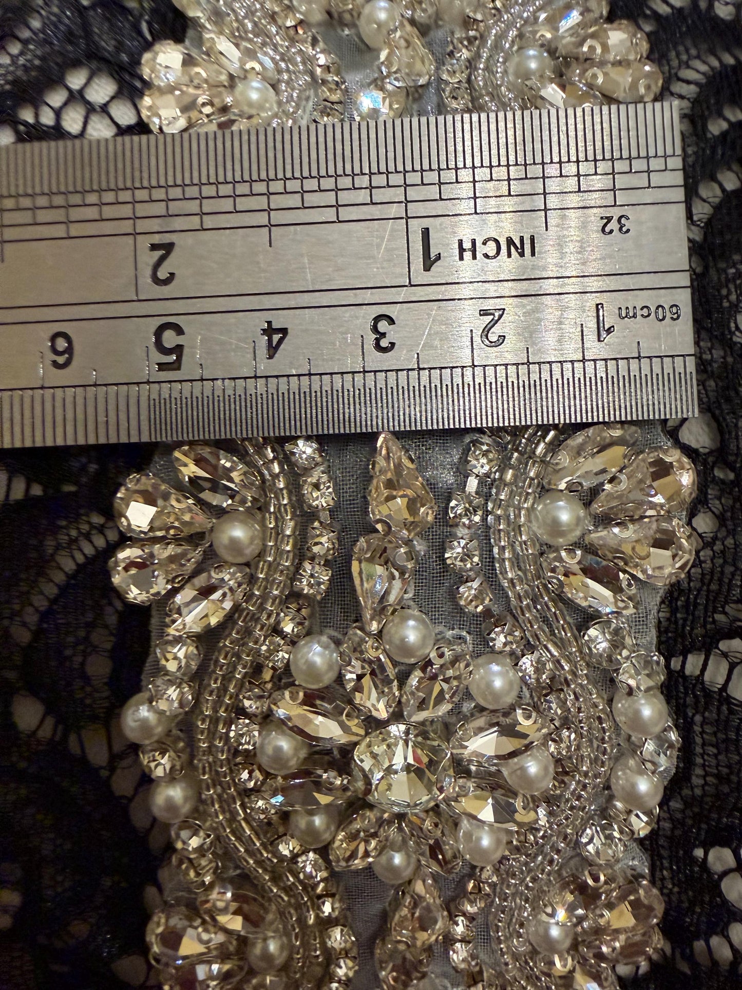 Jewel Diamanté Pearl Trimming, Sew on, Iron On, Bridal, Weddings, furnishing, couture