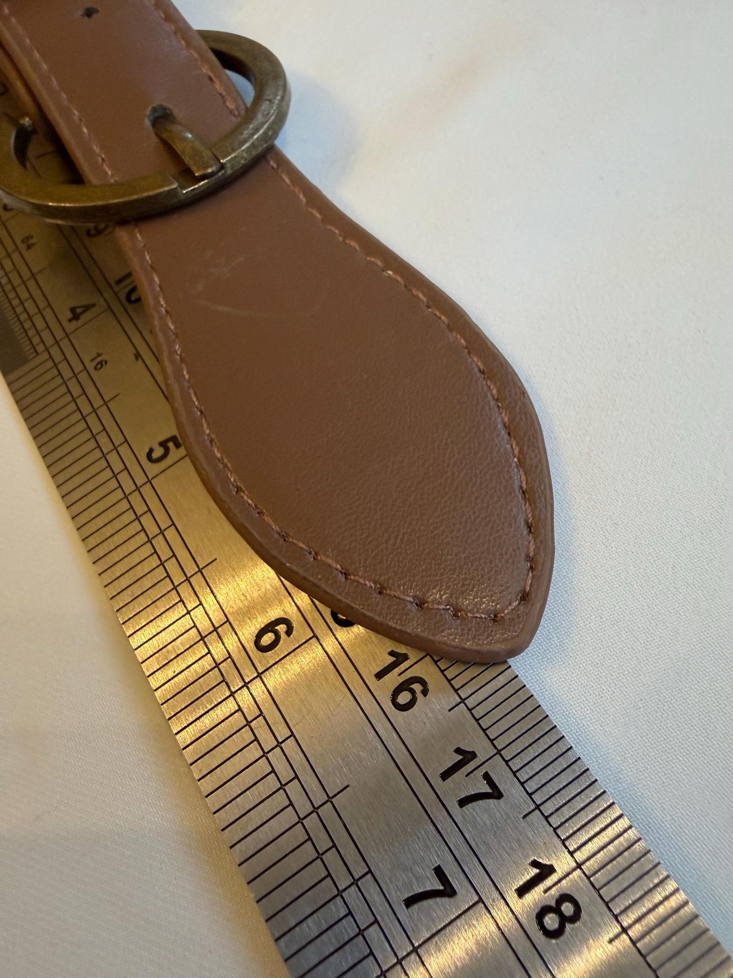 Kilt Strap, Light Brown, Antique Brass, Hanadmade, Small belt