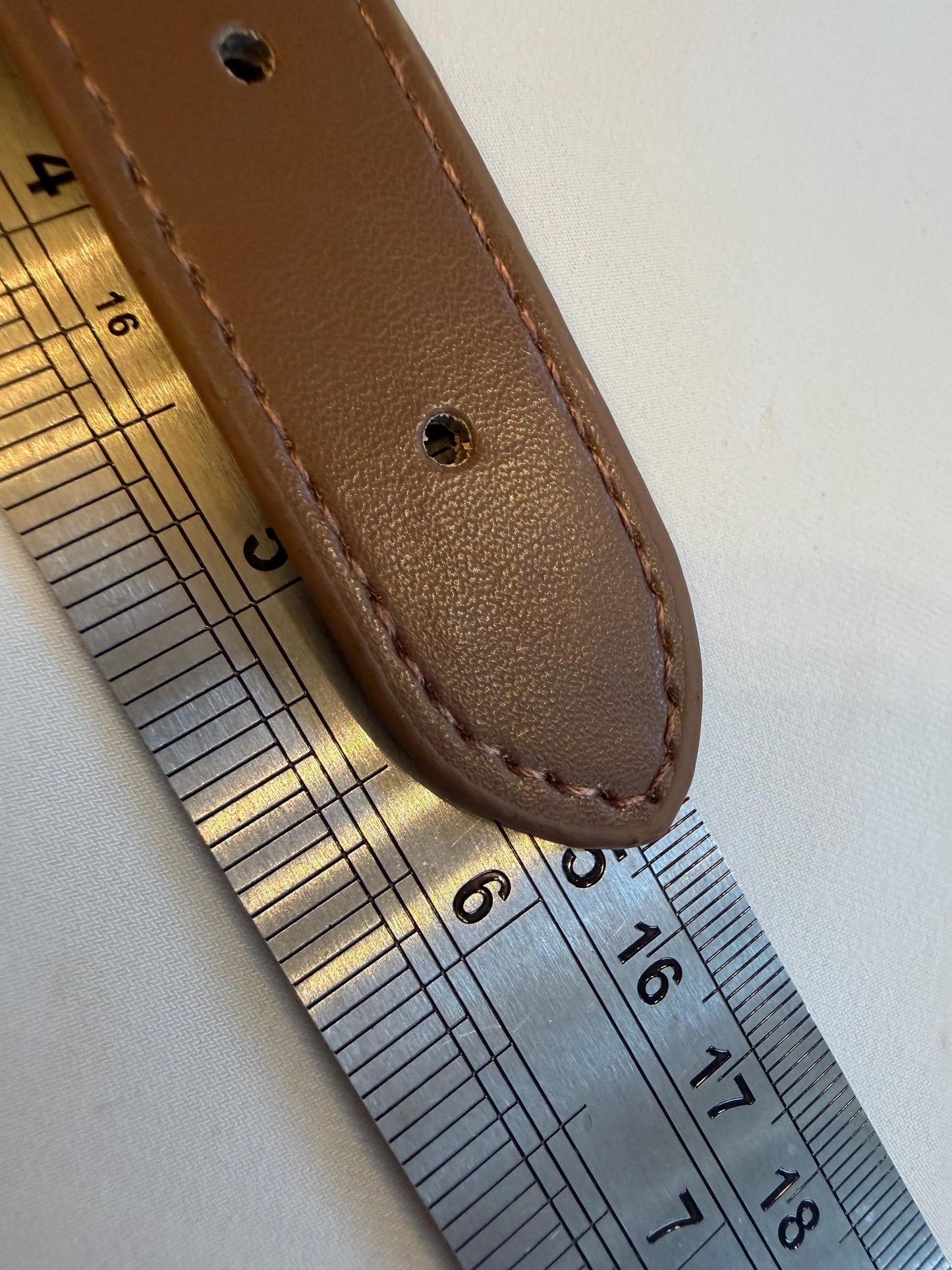 Kilt Strap, Light Brown, Antique Brass, Hanadmade, Small belt