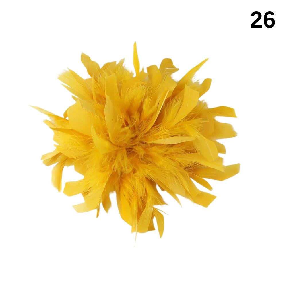 Large Faux Feather Corsage, Yellow, 26 colours, 10” Wide, 25cm, Pin on Corsage, Bridal, Clothing, Dress, Hat, Accessory, FAN Design