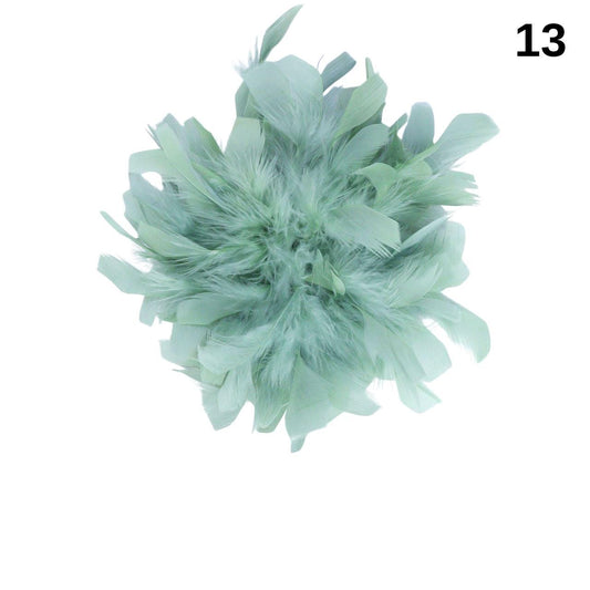 Large Faux Feather Corsage, Green, 26 colours, 10” Wide, 25cm, Pin on Corsage, Bridal, Clothing, Dress, Hat, Accessory, FAN Design