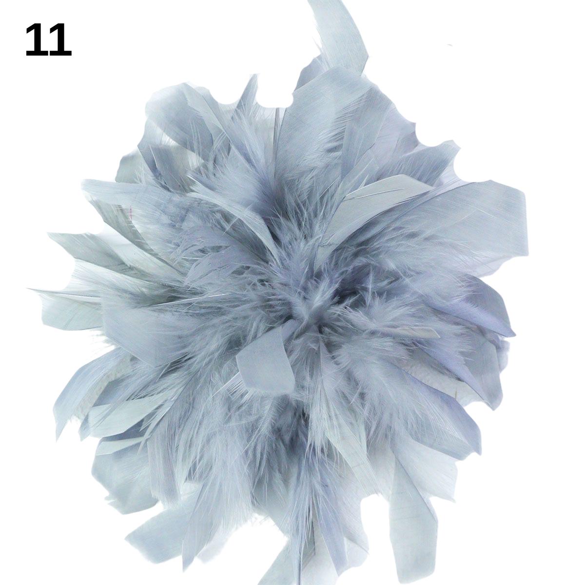 Large Faux Feather Corsage, Green, 26 colours, 10” Wide, 25cm, Pin on Corsage, Bridal, Clothing, Dress, Hat, Accessory, FAN Design