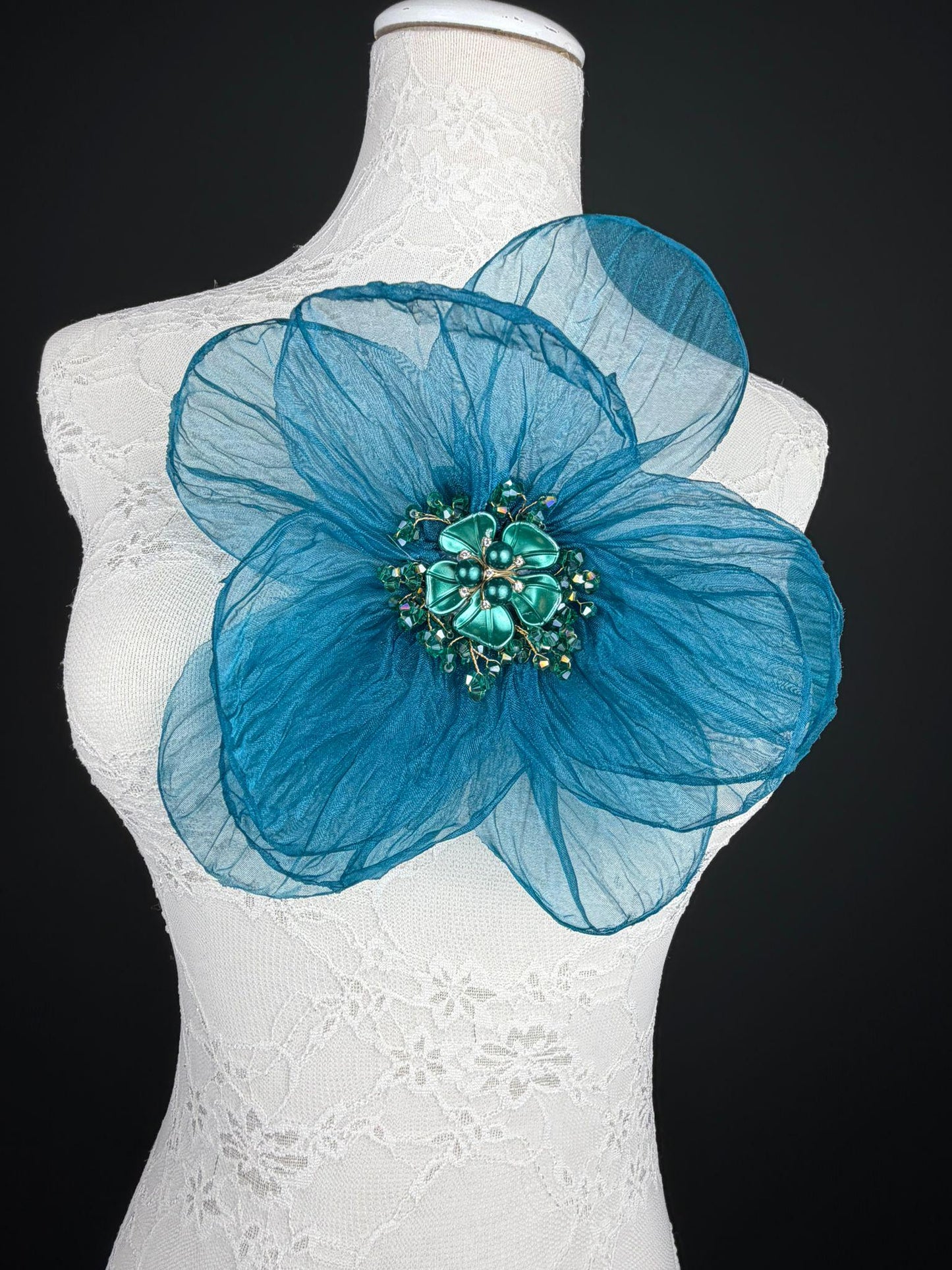 Large Organza Corsage Flower, Lilac, 15 colours, 8” Wide, 20cm, Pin on Corsage, Bridal, Clothing, Dress, Hat, Accessory, FAN Design