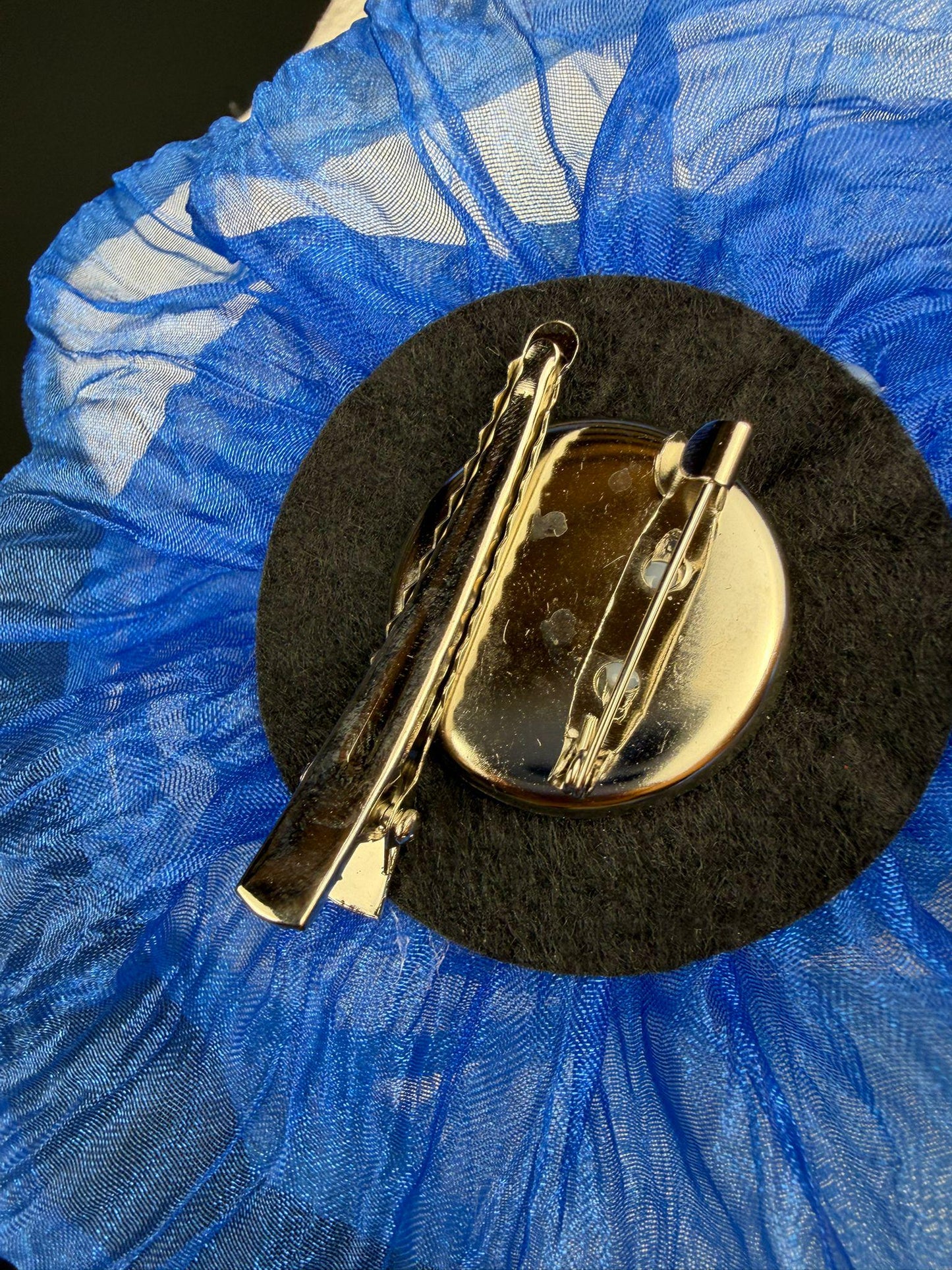 Large Organza Corsage Flower, Royal Blue, 15 colours, 8” Wide, 20cm, Pin on Corsage, Bridal, Clothing, Dress, Hat, Accessory, FAN Design