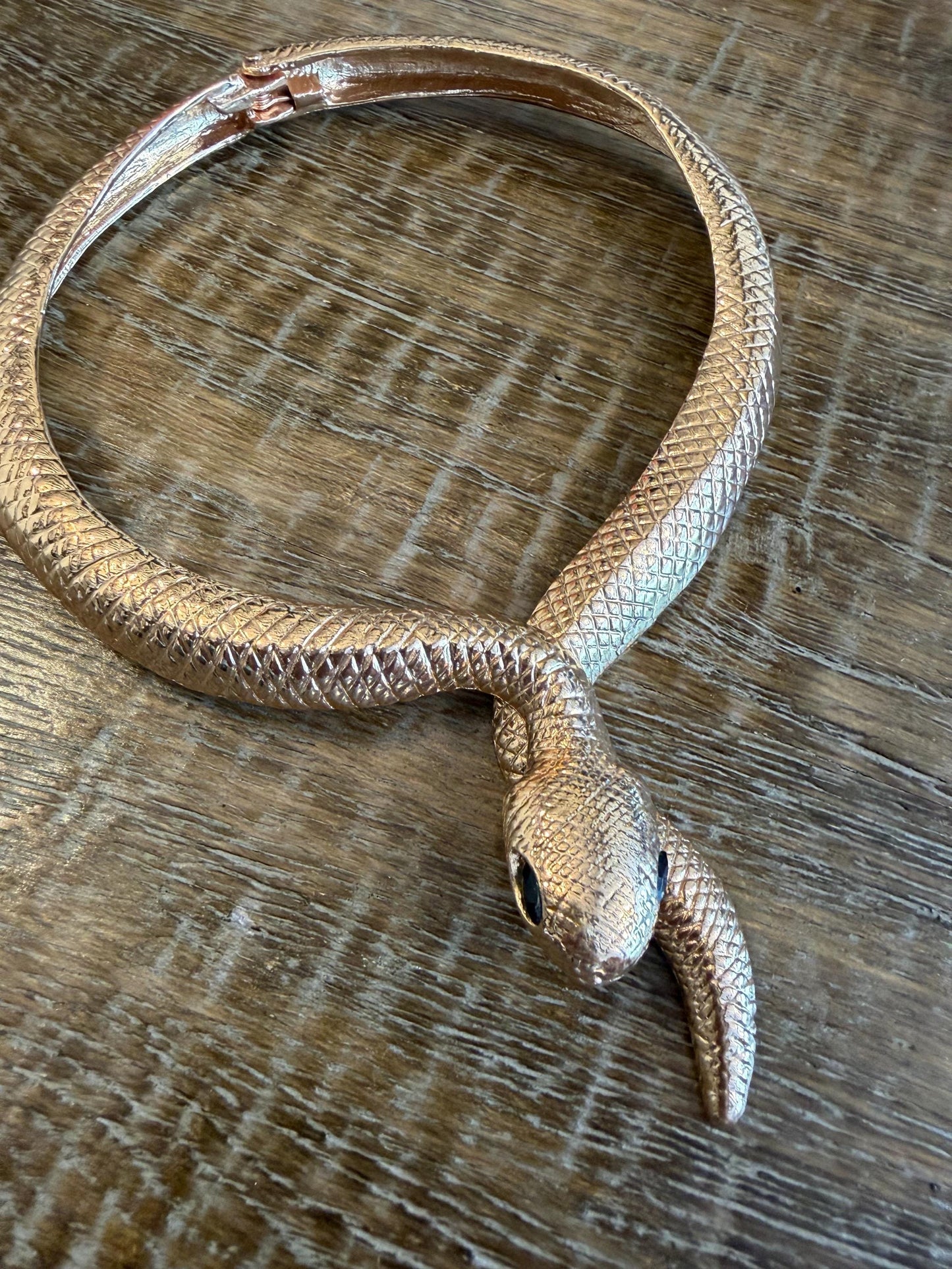 Snake Choker Necklace, Premium Gold or Silver, Solid Metal Elegant Choker