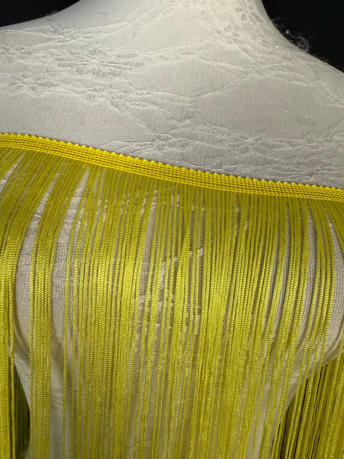 40" Wide Dense Fringe Trim, Sunshine Yellow, 27 Colour Options