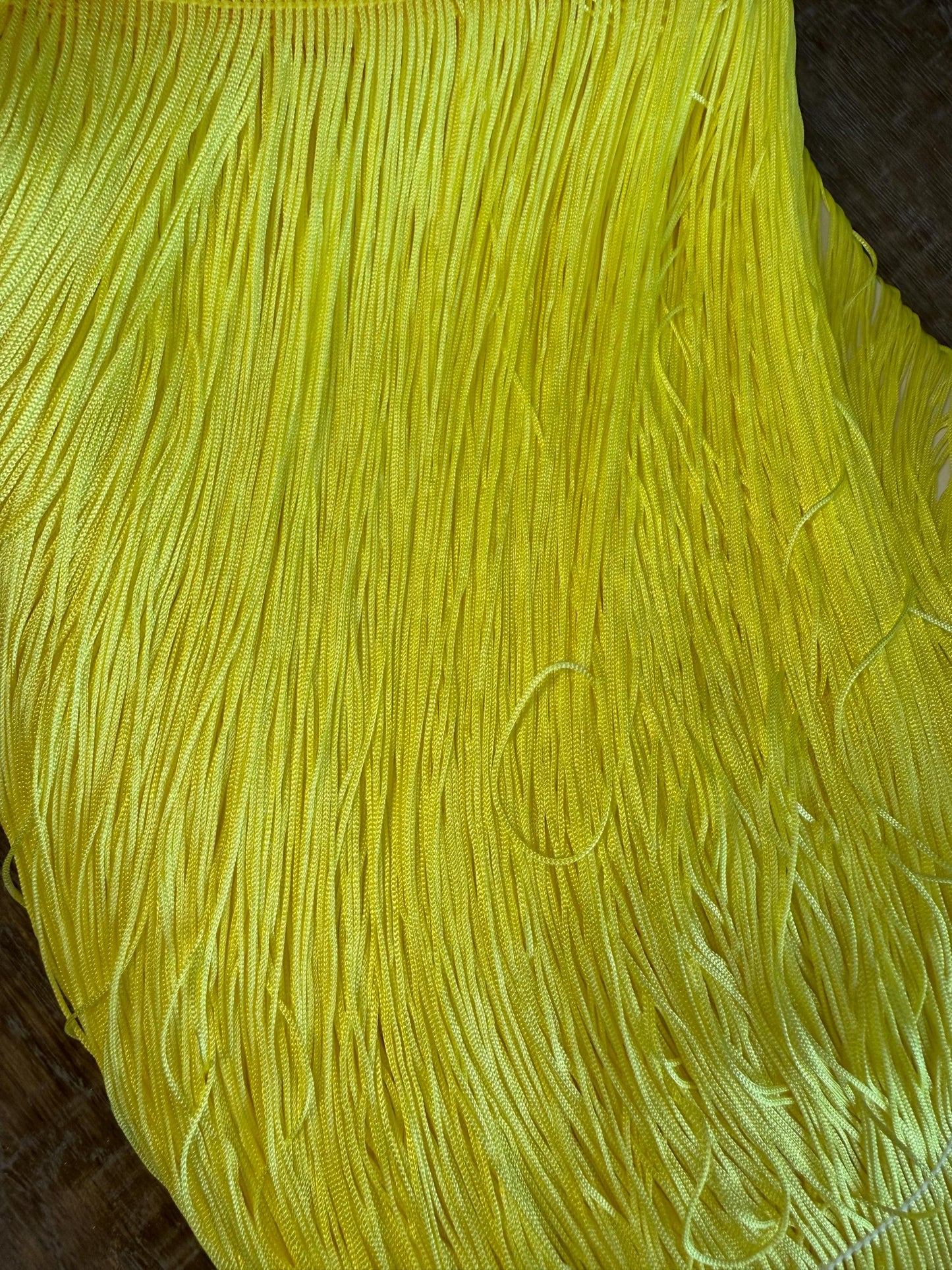 40" Wide Dense Fringe Trim, Sunshine Yellow, 27 Colour Options
