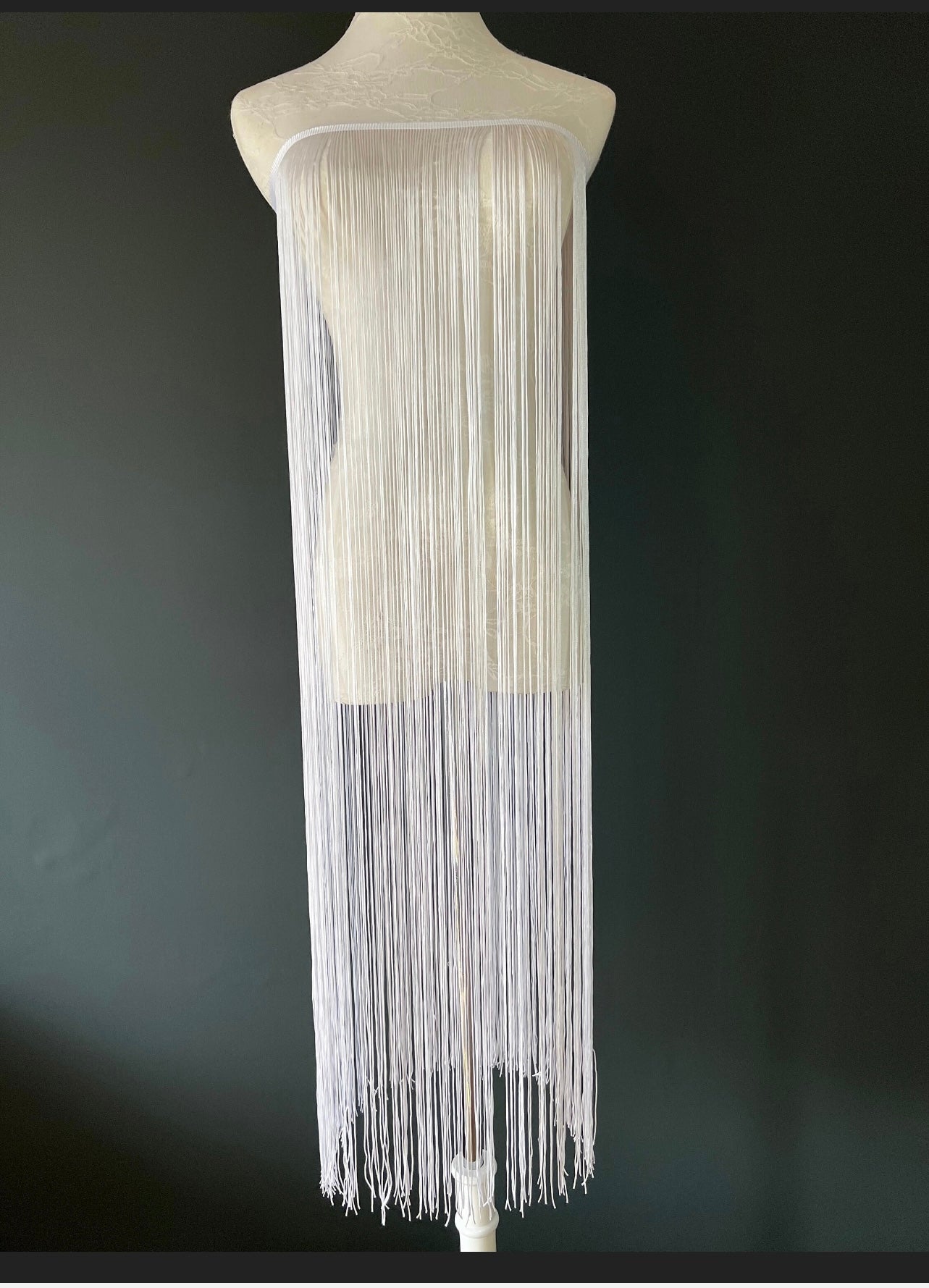 40” 100cm Wide Fringe Trim White Ivory Black