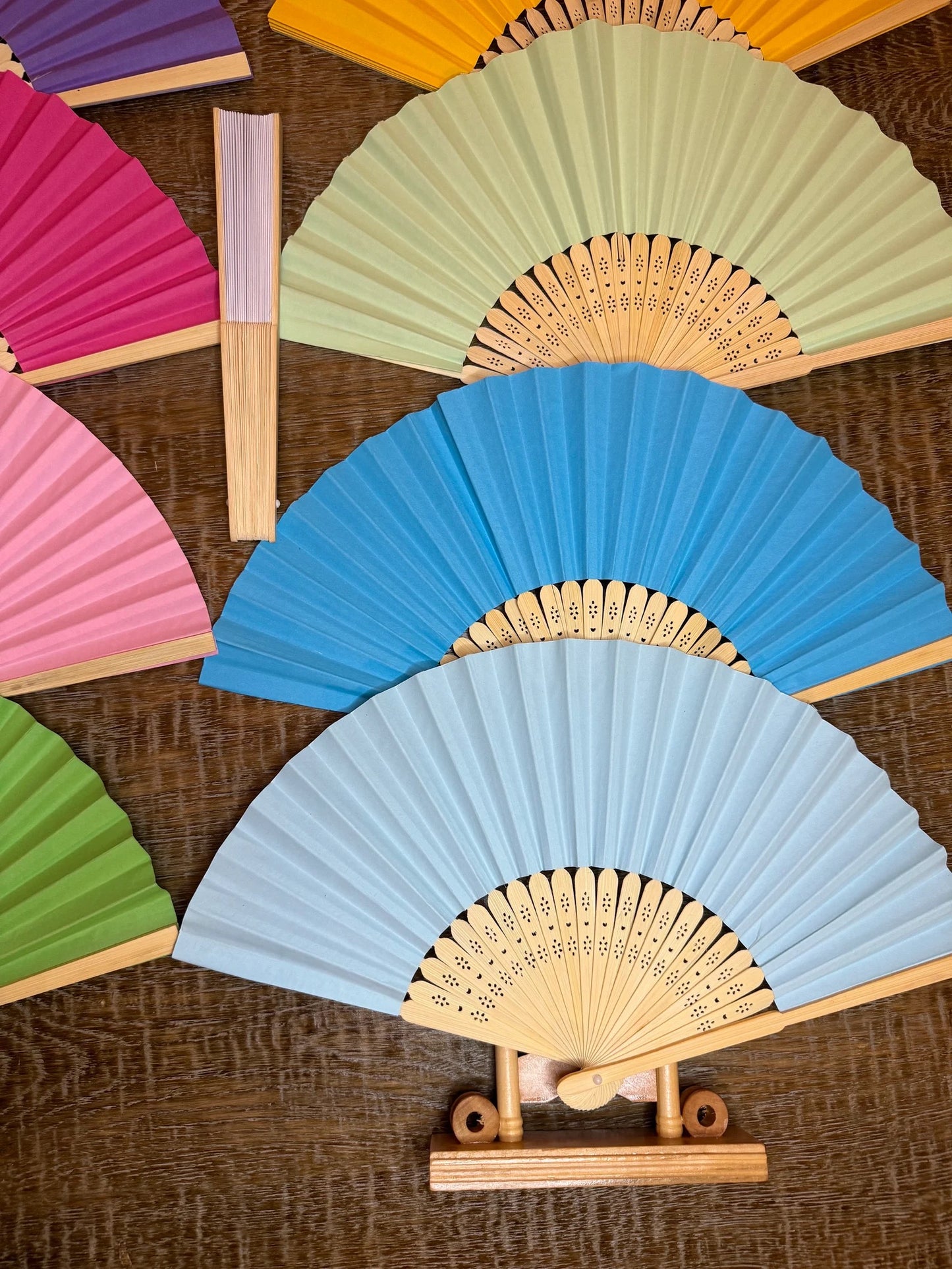 Wedding Hand Fan, Paper Fan, Wedding Favour, Guest Favour, Baby Shower, 17 Colours, 15” Wide, 8”x3/4”, Gift, Summer, Festivals