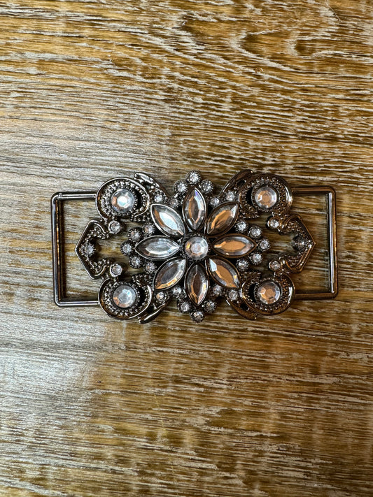 Gunmetal Jewel Buckle 10.5cm x 4.5cm