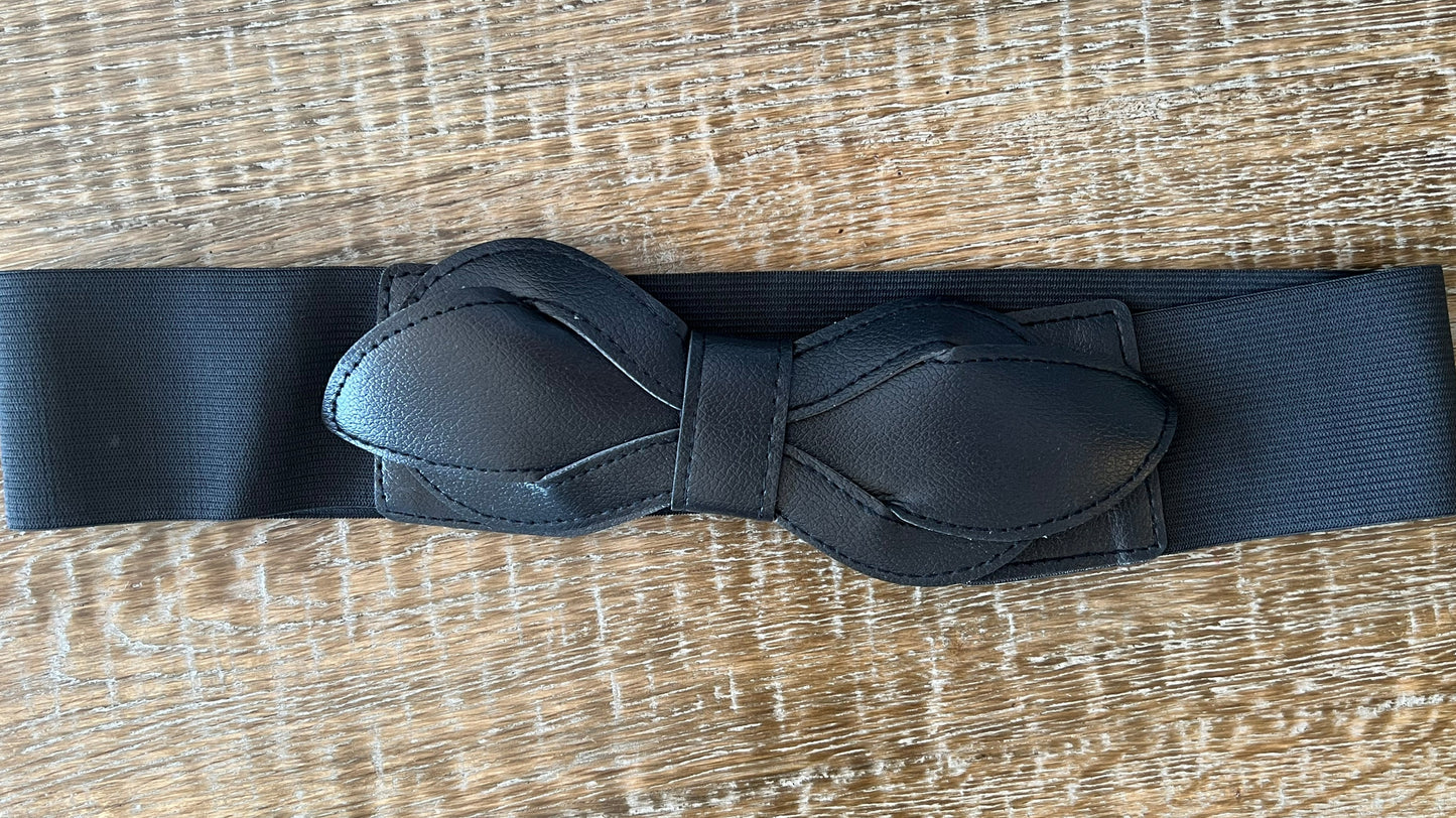 Black Bow Stretch Belt