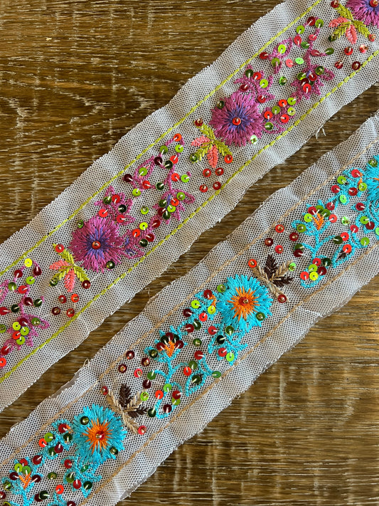 Sequin Embroidered Mesh Tape 6cm