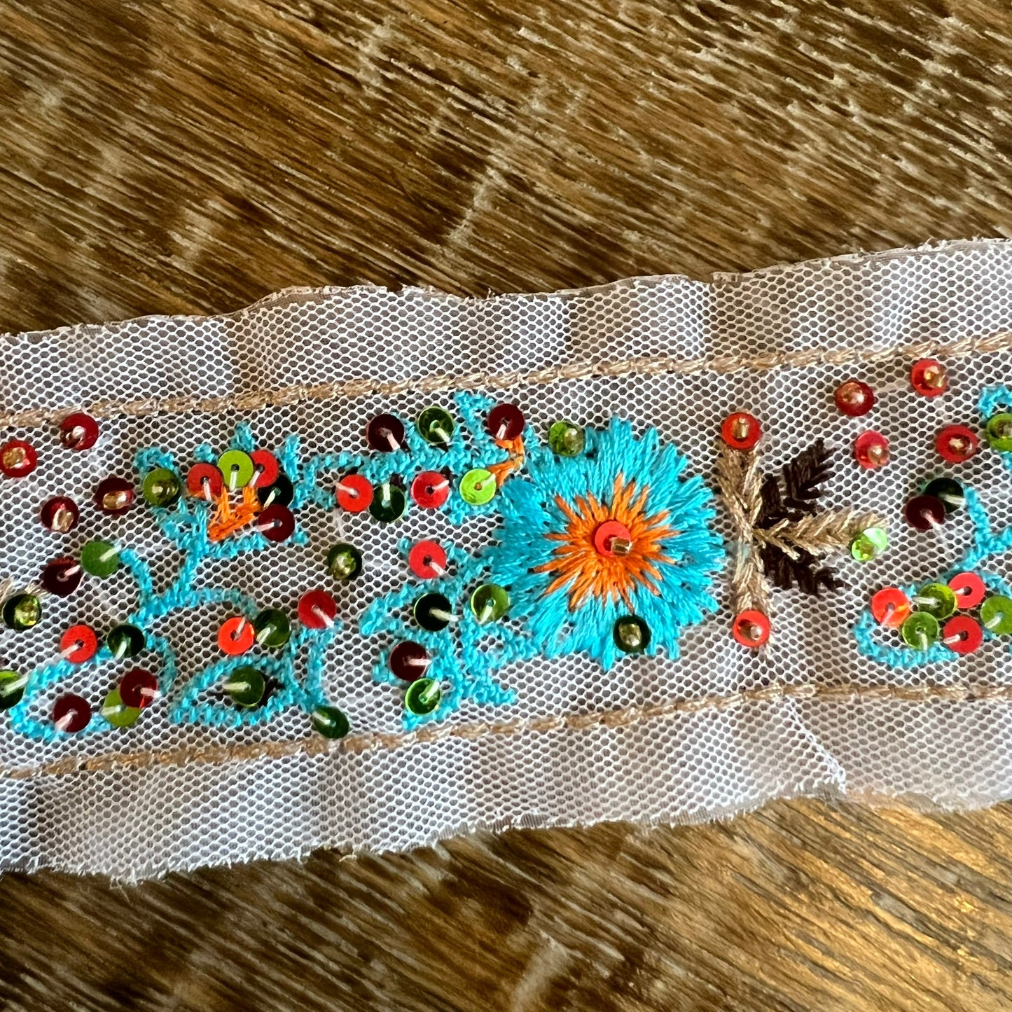 Sequin Embroidered Mesh Tape 6cm