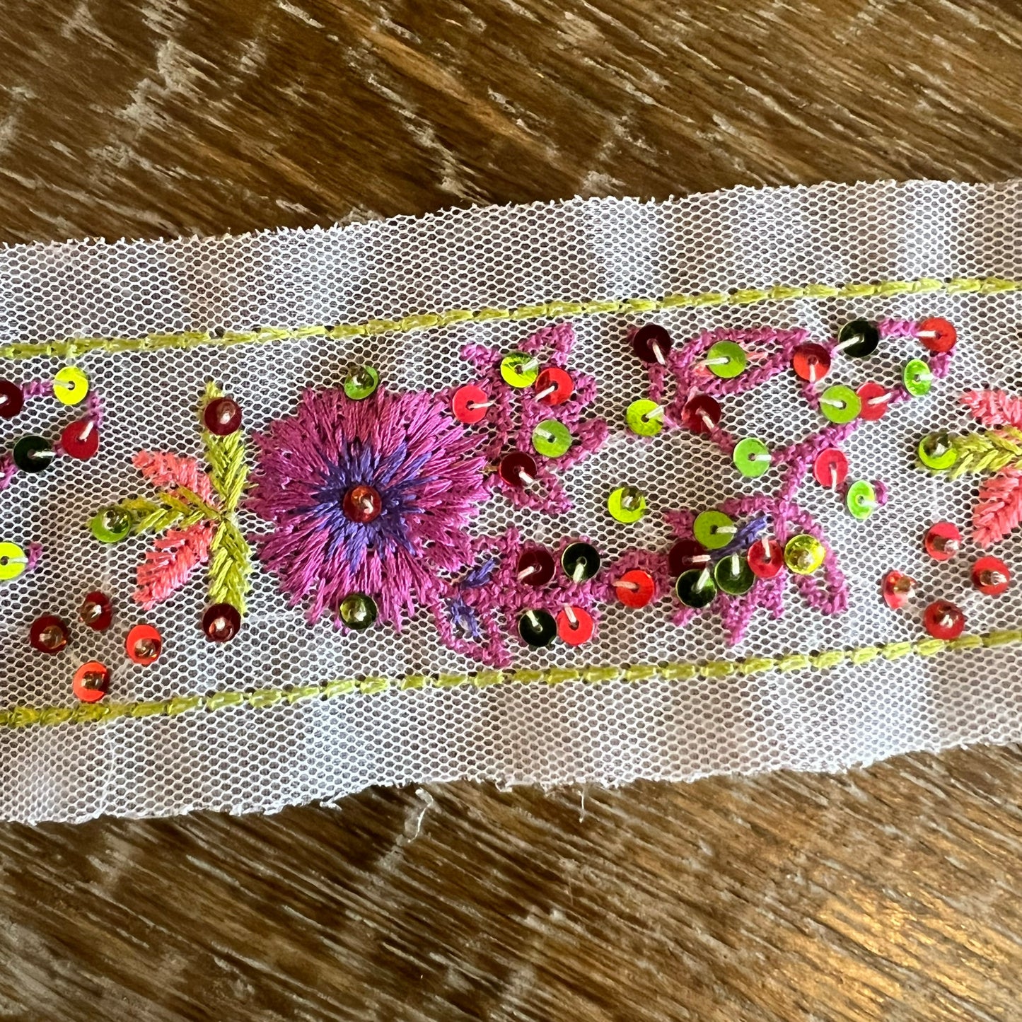 Sequin Embroidered Mesh Tape 6cm