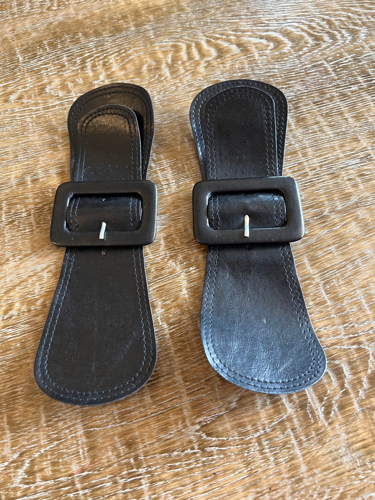 Black Leather Look Buckle