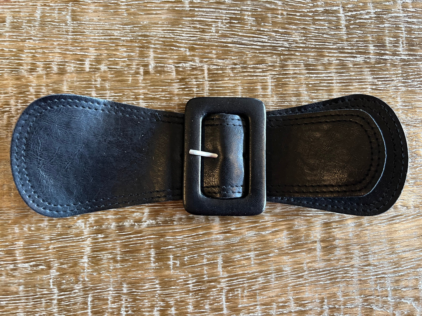 Black Leather Look Buckle