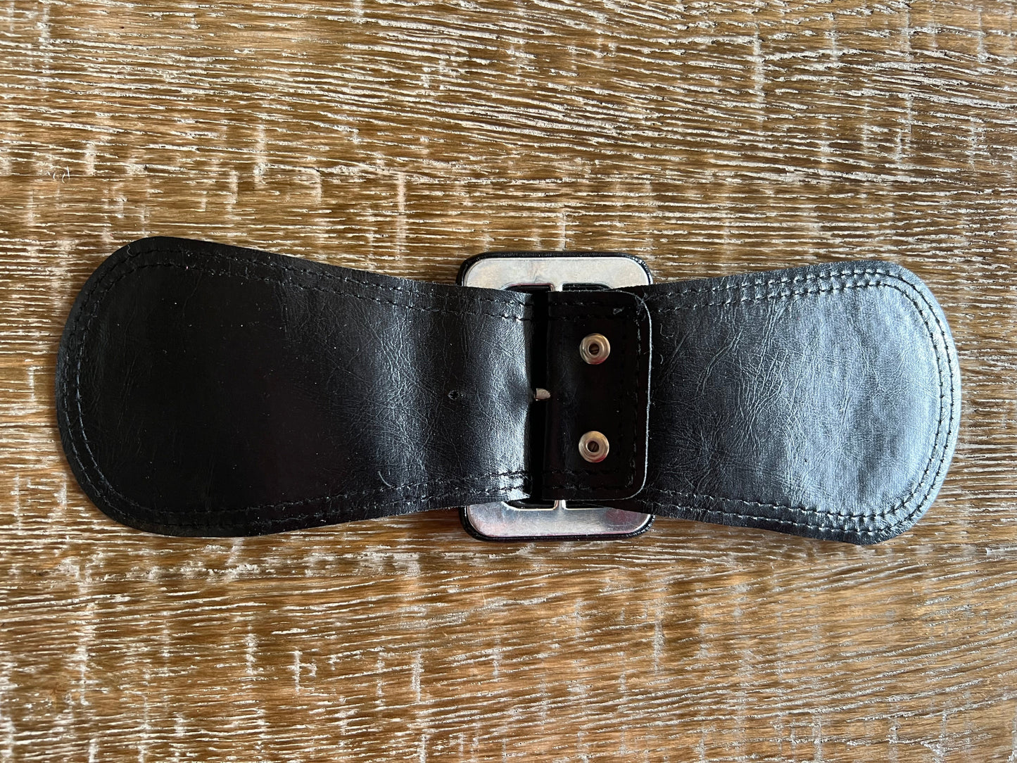 Black Leather Look Buckle